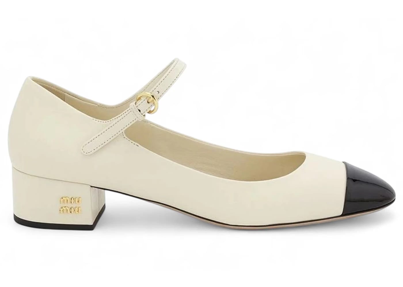 Miu Miu Two-Tone Leather Pumps White Black (Women's)