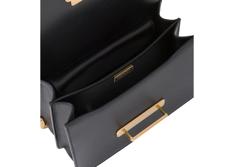 Prada Cahier Leather Bag Black