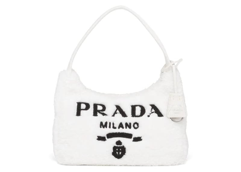 Prada Re-Edition 2000 Terry Mini Bag White/Black