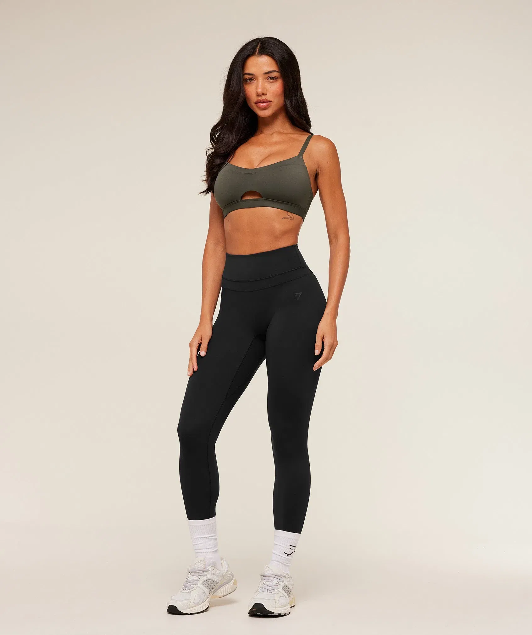 Women's Gymshark Balcony Peekaboo Sports Bra GS Strength Green