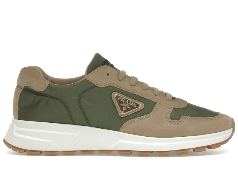 Prada PRAX 01 Sneakers Re-Nylon Brushed Leather Ecru Military