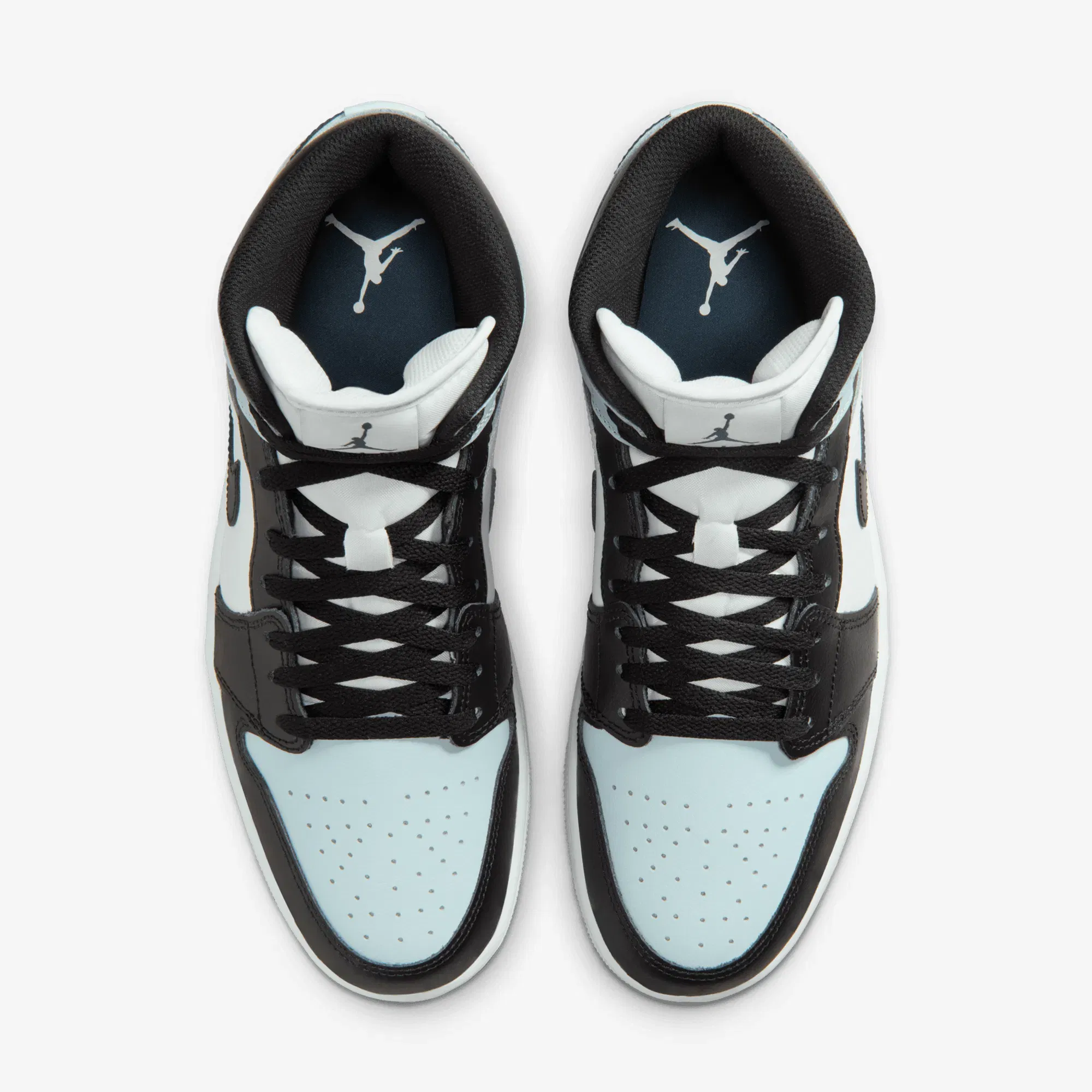 JORDAN AIR JORDAN 1 MID { BLACK/SQUADRON BLUE-AURA-WHITE
