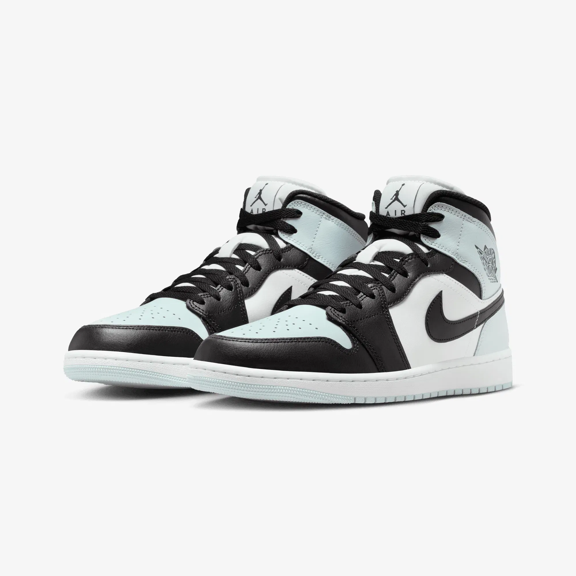 JORDAN AIR JORDAN 1 MID { BLACK/SQUADRON BLUE-AURA-WHITE