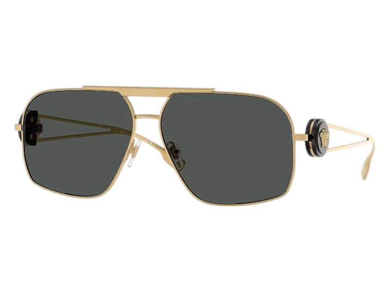 Versace Geometric Sunglasses Gray Gold (VE2269 100287)