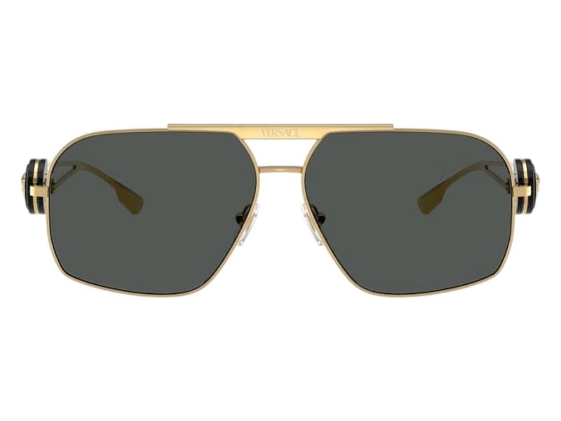 Versace Geometric Sunglasses Gray Gold (VE2269 100287)