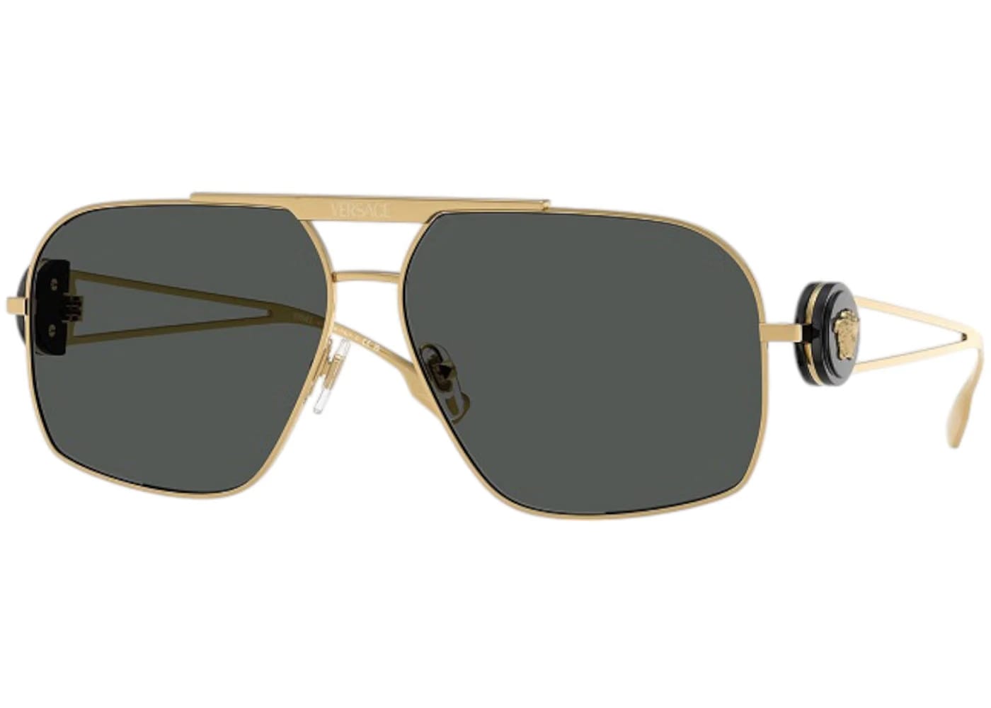 Versace Geometric Sunglasses Gray Gold (VE2269 100287)