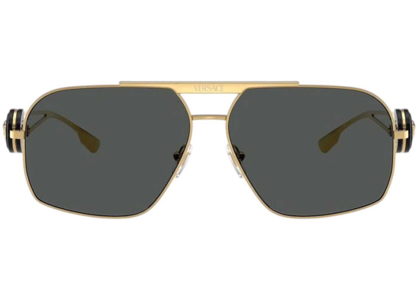 Versace Geometric Sunglasses Gray Gold (VE2269 100287)