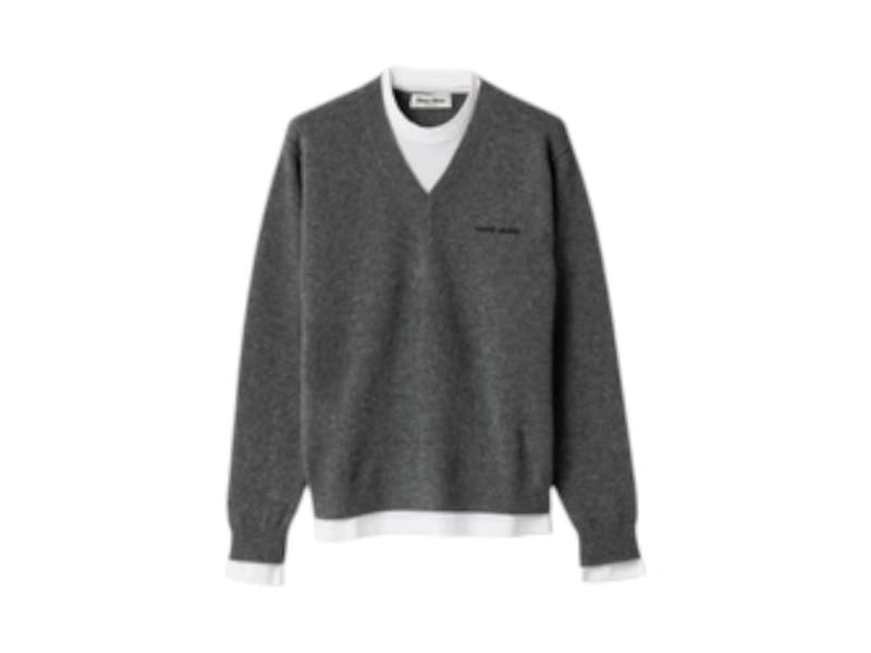 Miu Miu Cashmere V-Neck Sweater Slate Grey