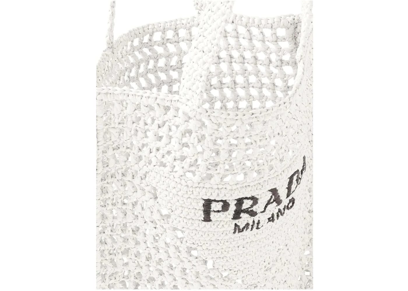 Prada Raffia Tote Bag White
