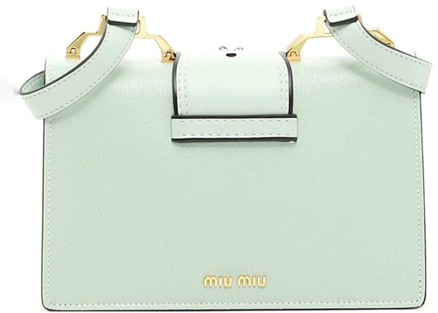Miu Miu Pattina Crystal Embellished Madras Rugiada Shoulder Bag Blue