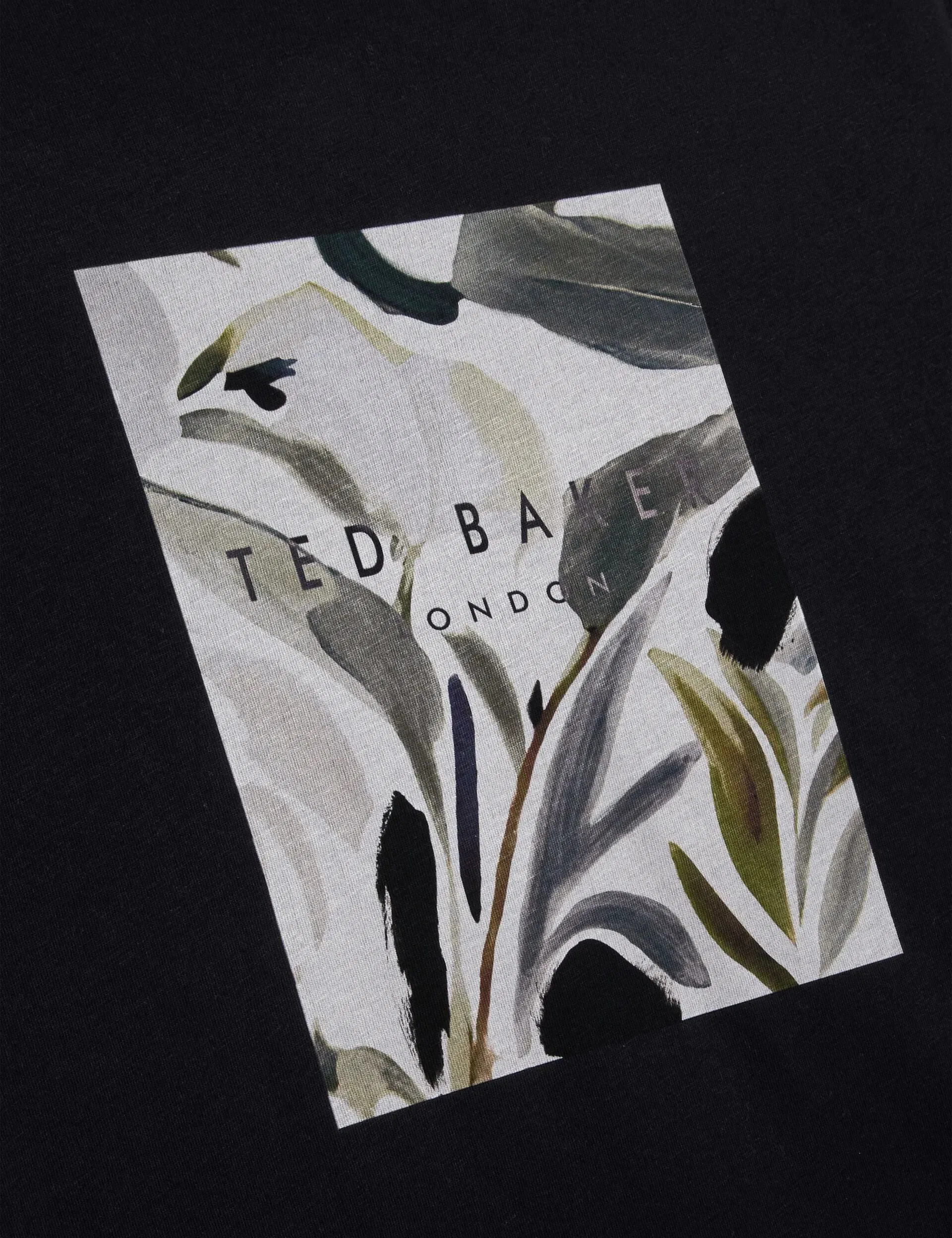 Ted Baker Justino Black Branded Box Print Graphic Cotton T-Shirt