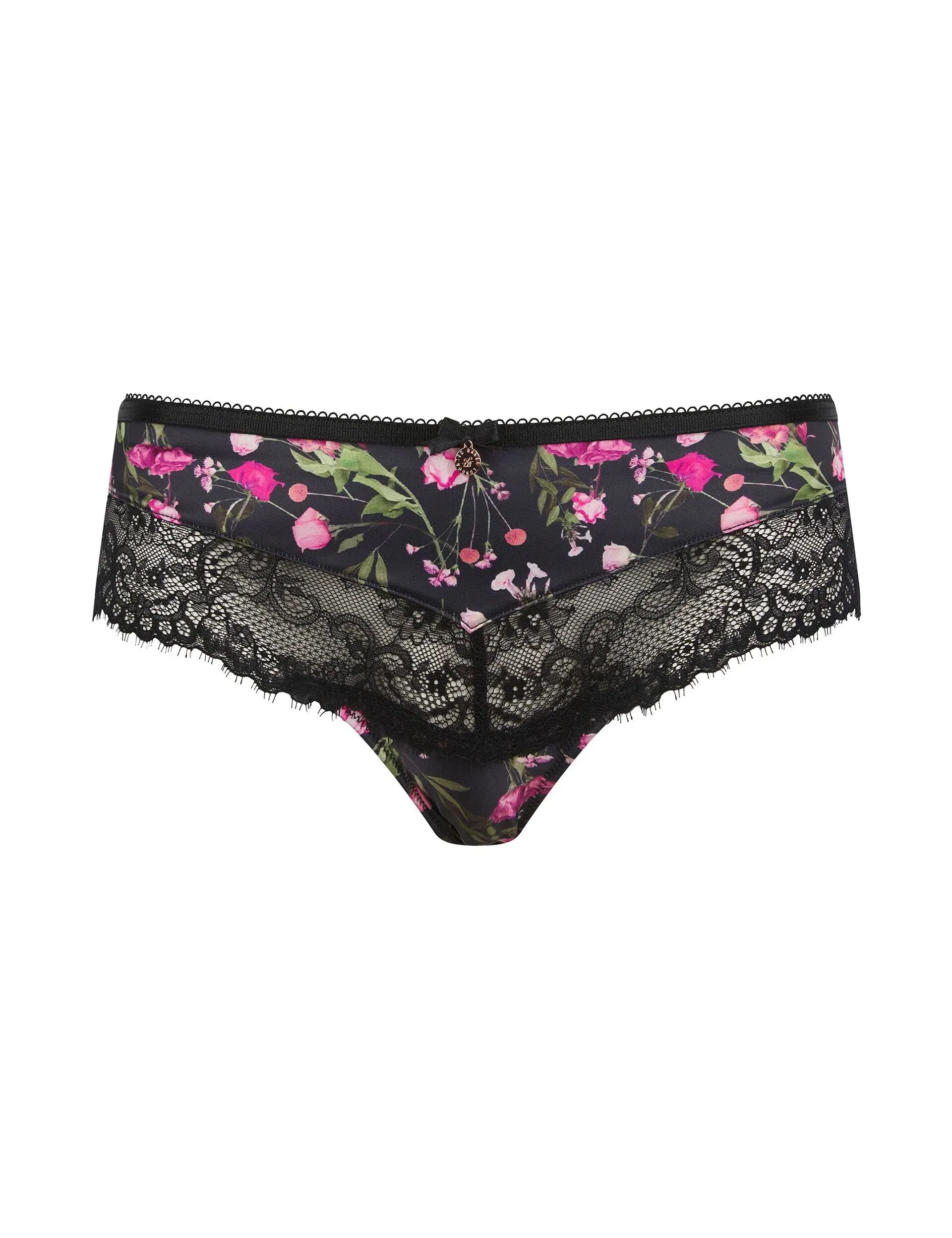 Ted Baker Hope Floral Print Lace Panel Brazilian Knickers Women's