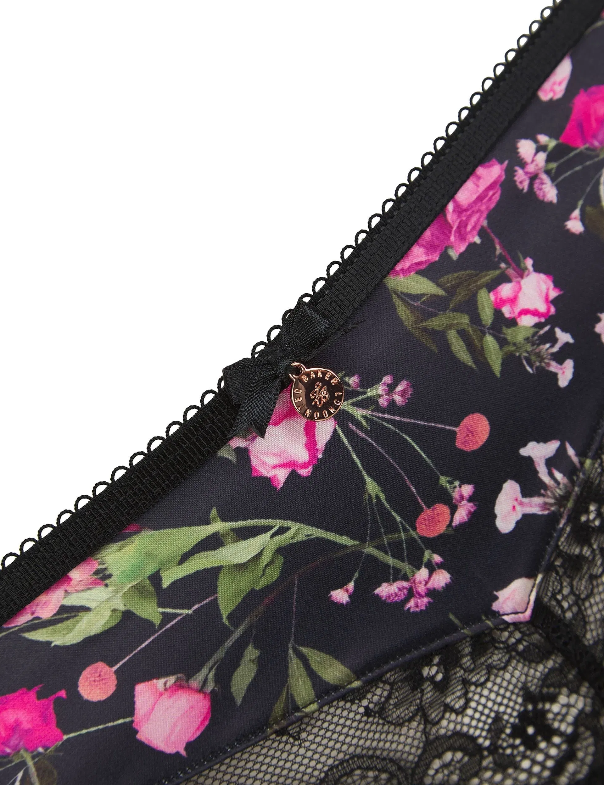 Ted Baker Hope Floral Print Lace Panel Brazilian Knickers Women's