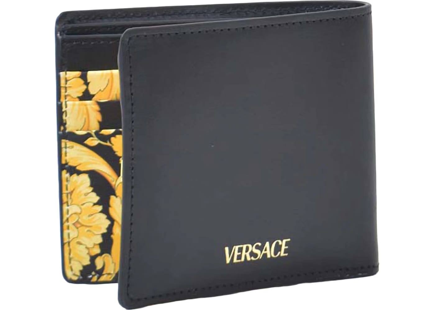 Versace Medusa Logo Barocco Print Bi-Fold Wallet Black/Glod