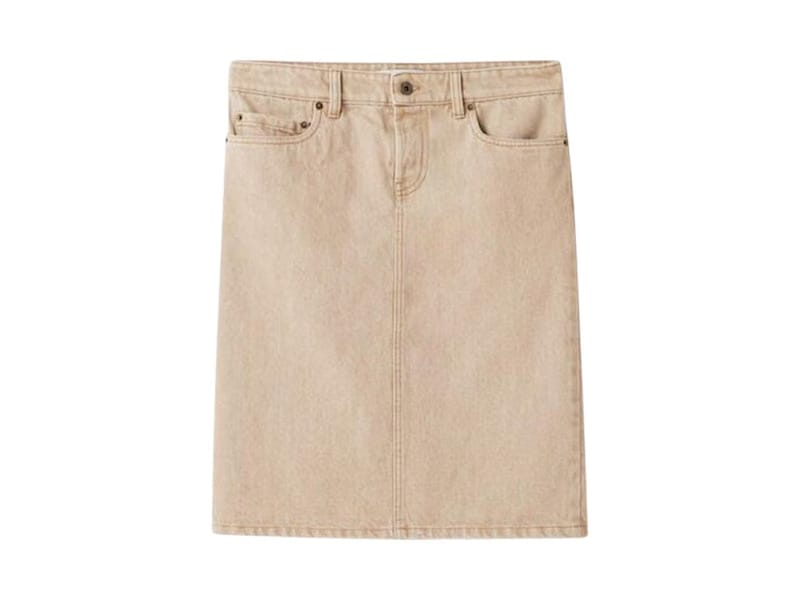 Miu Miu Denim Pencil Skirt Beige