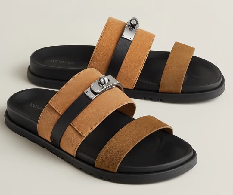 Hermes Jackson Sandal - Multicolour Brun Fume
