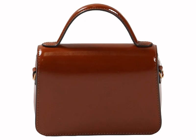 Tory Burch Robinson Spazzolato Small Top Handle Dark Sienna