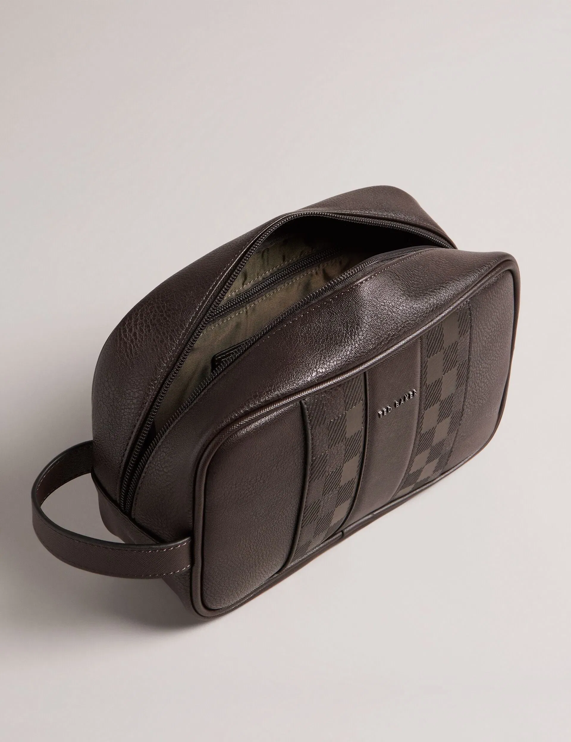 Ted Baker Waydee House Check Pu Washbag Chocolate