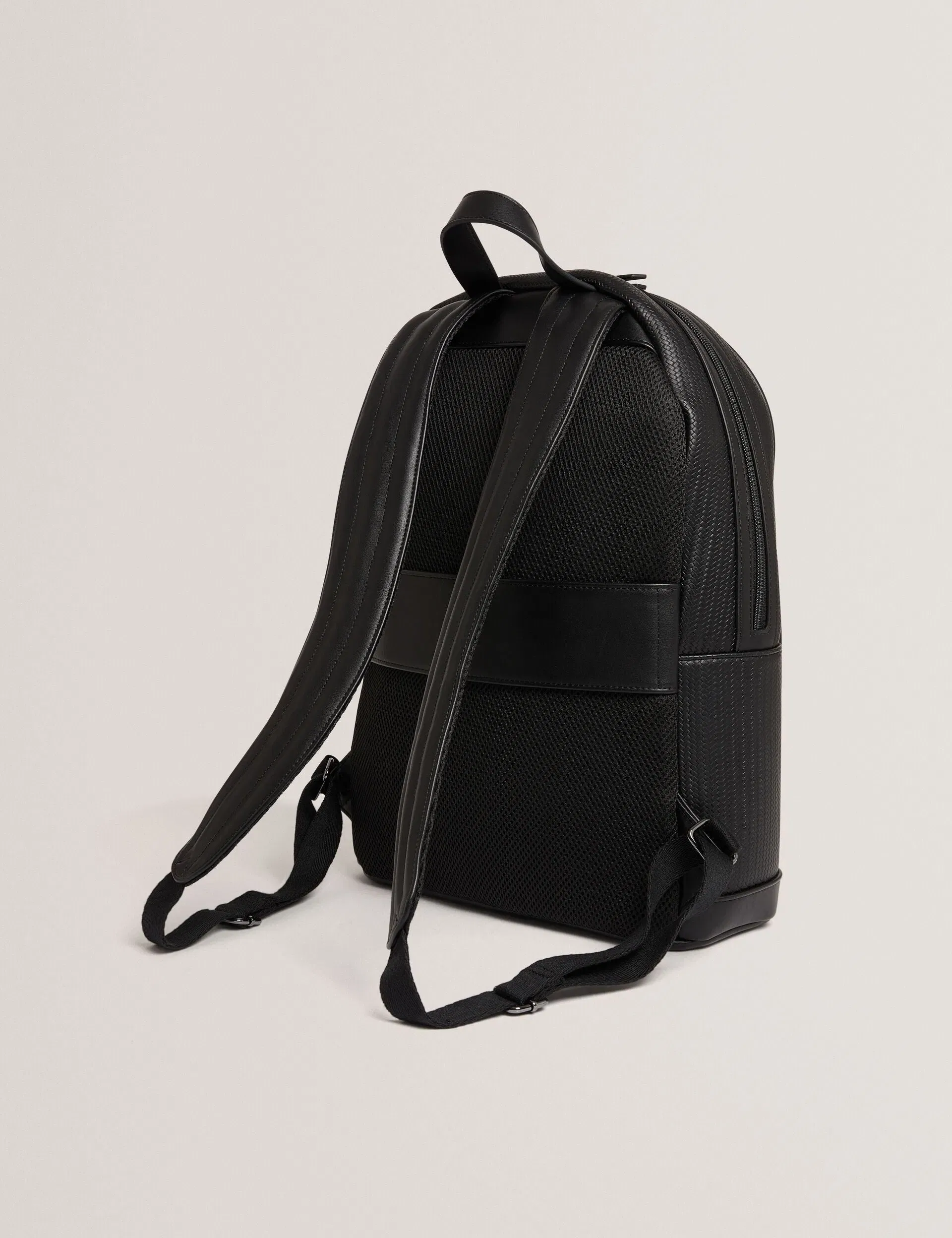 Ted Baker Waliis Striped Woven Texture Pu Backpack Black