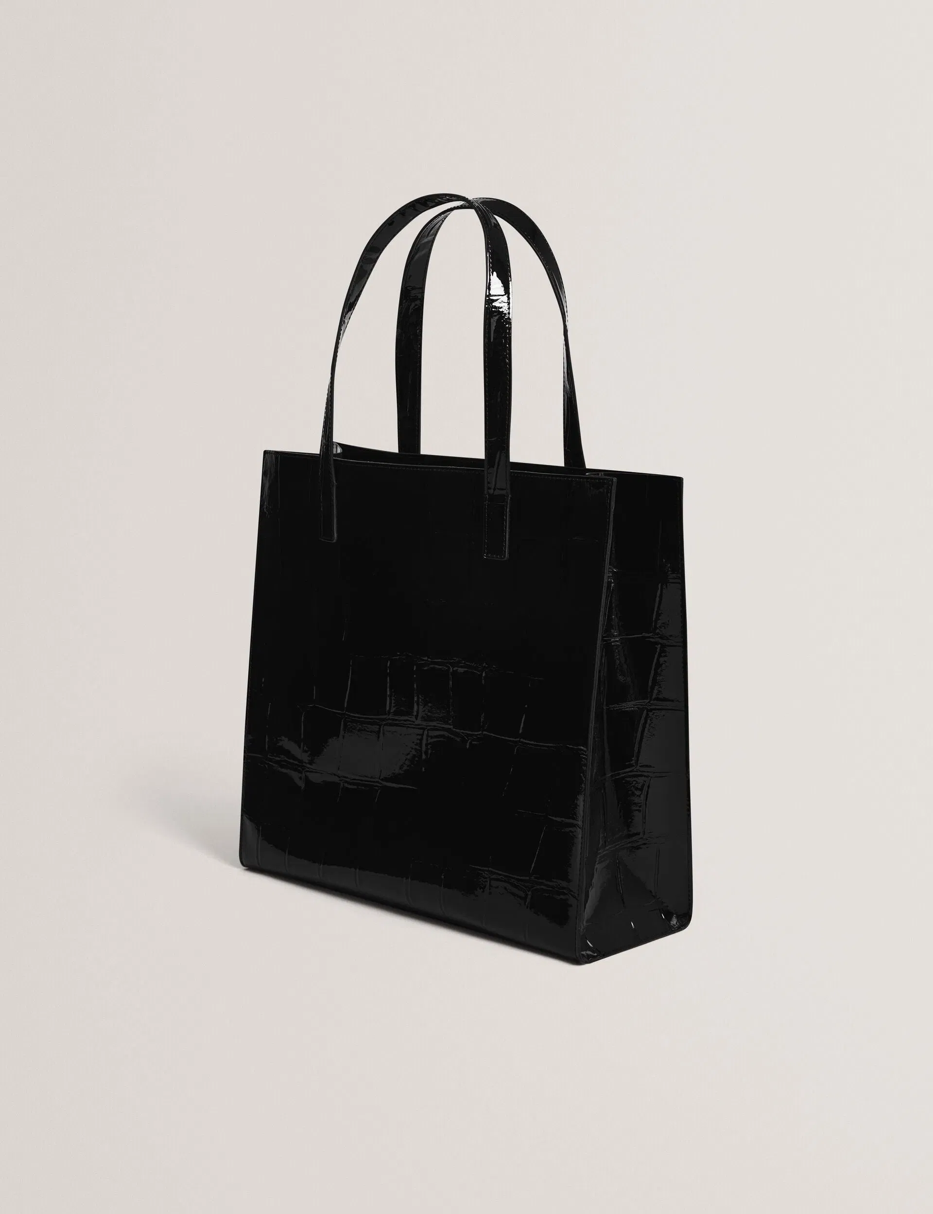 Ted Baker Vannda Patent Croc Texture Large Icon Tote Bag Black Women's