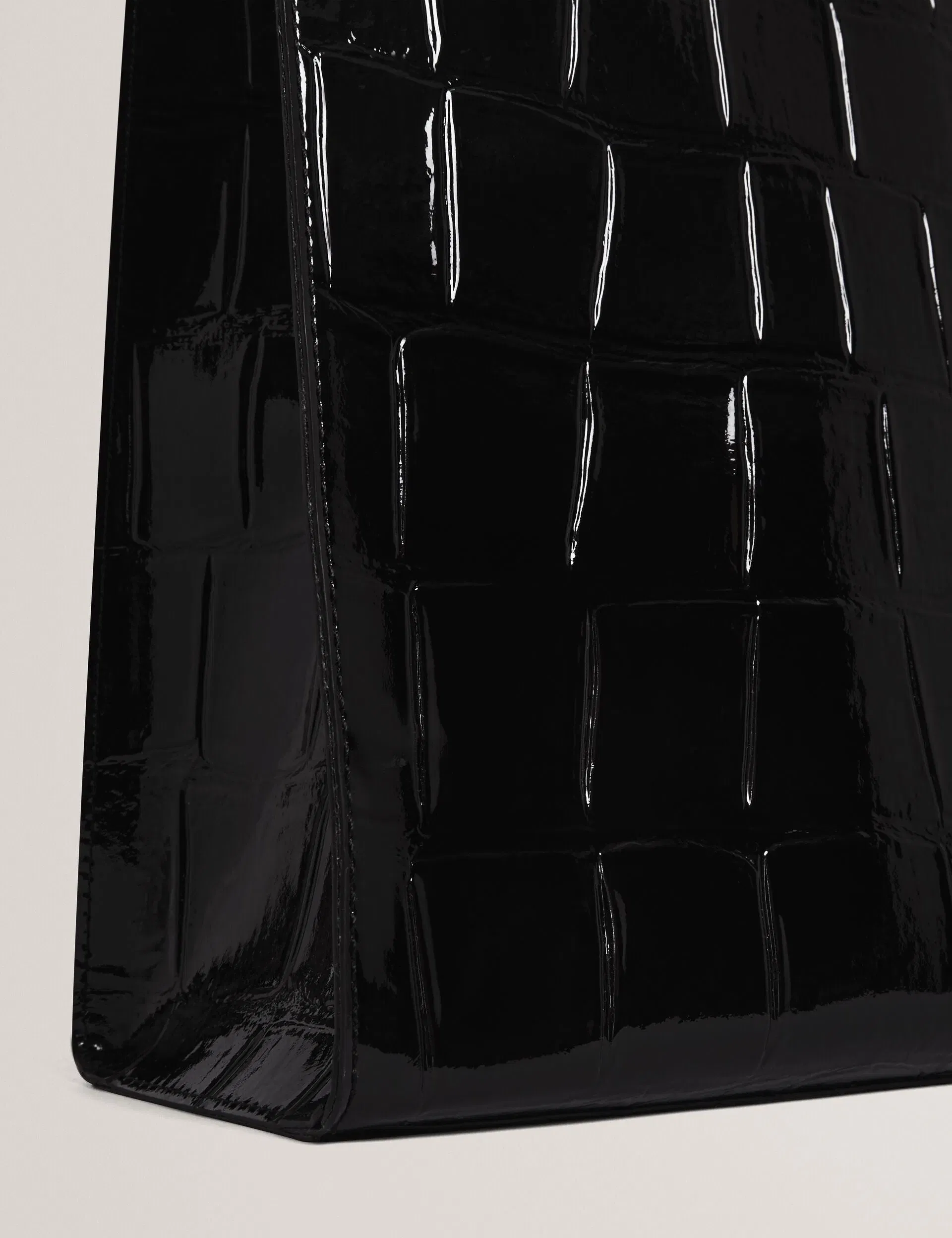 Ted Baker Vannda Patent Croc Texture Large Icon Tote Bag Black Women's