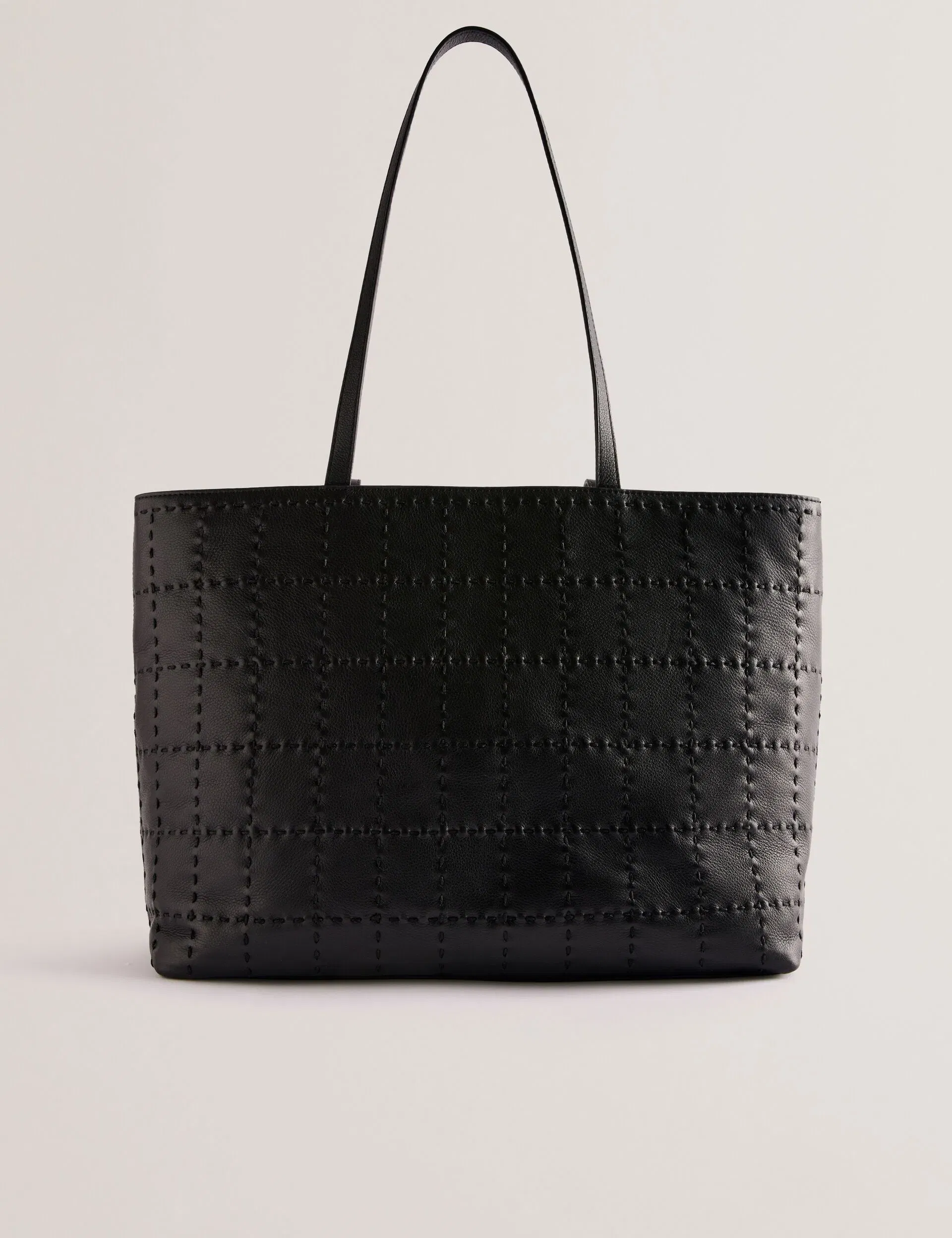 Ted Baker Stalie Stitch Detail Leather Large Shopper Bag Black Women's