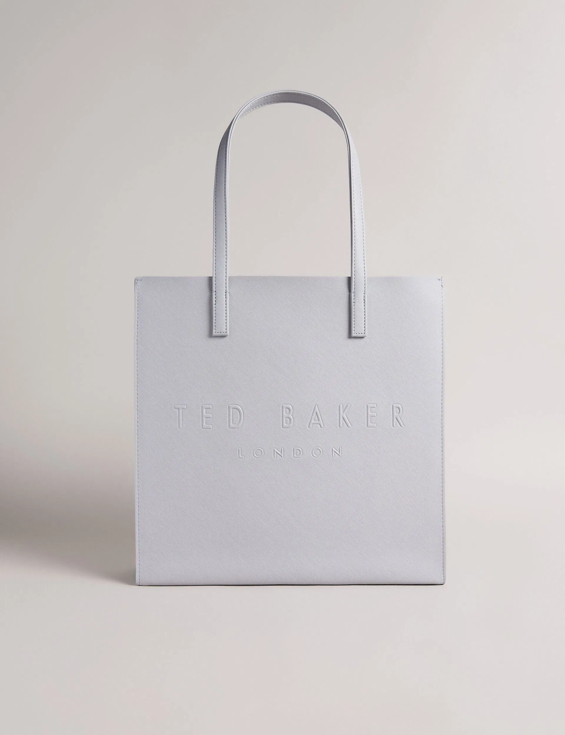 Ted Baker Soocon Crosshatch Faux Leather Icon Tote Bag Light Grey Women's