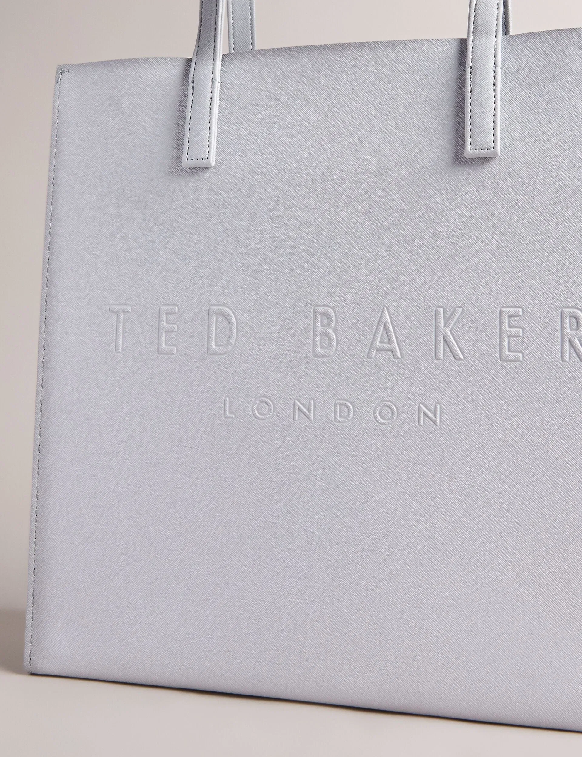 Ted Baker Soocon Crosshatch Faux Leather Icon Tote Bag Light Grey Women's