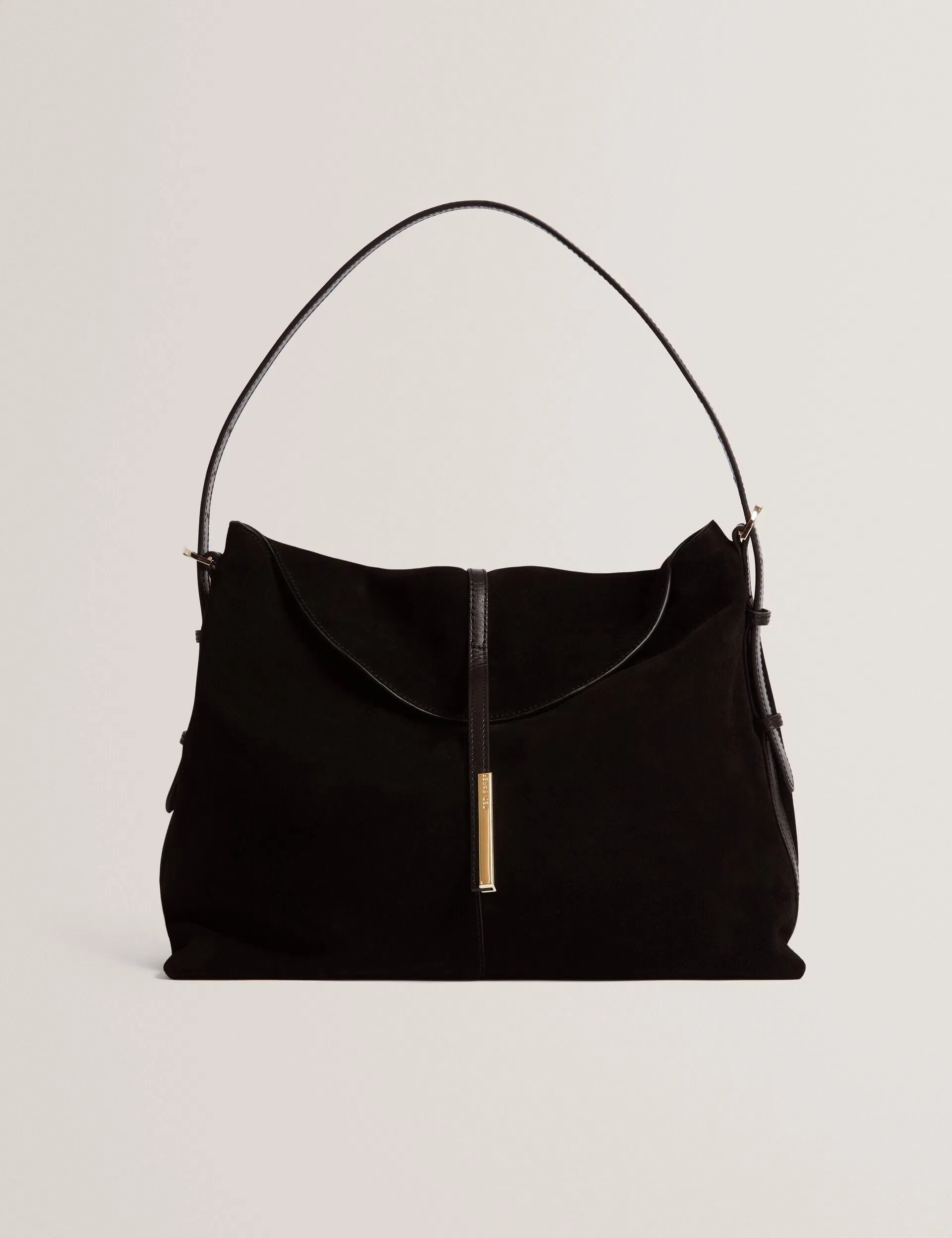 Ted Baker Slloane Suede Leather Slouchy Shoulder Bag In Black Women's