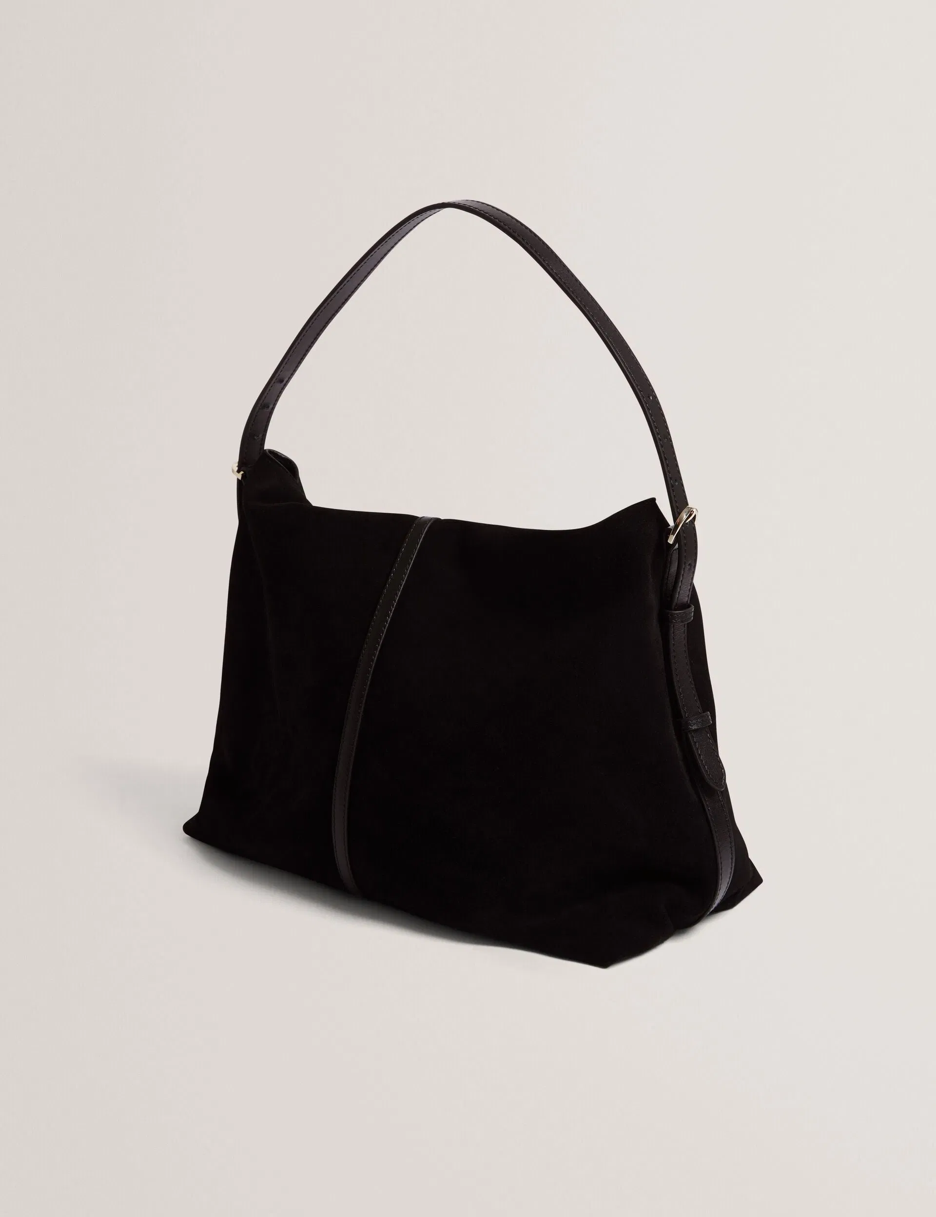 Ted Baker Slloane Suede Leather Slouchy Shoulder Bag In Black Women's