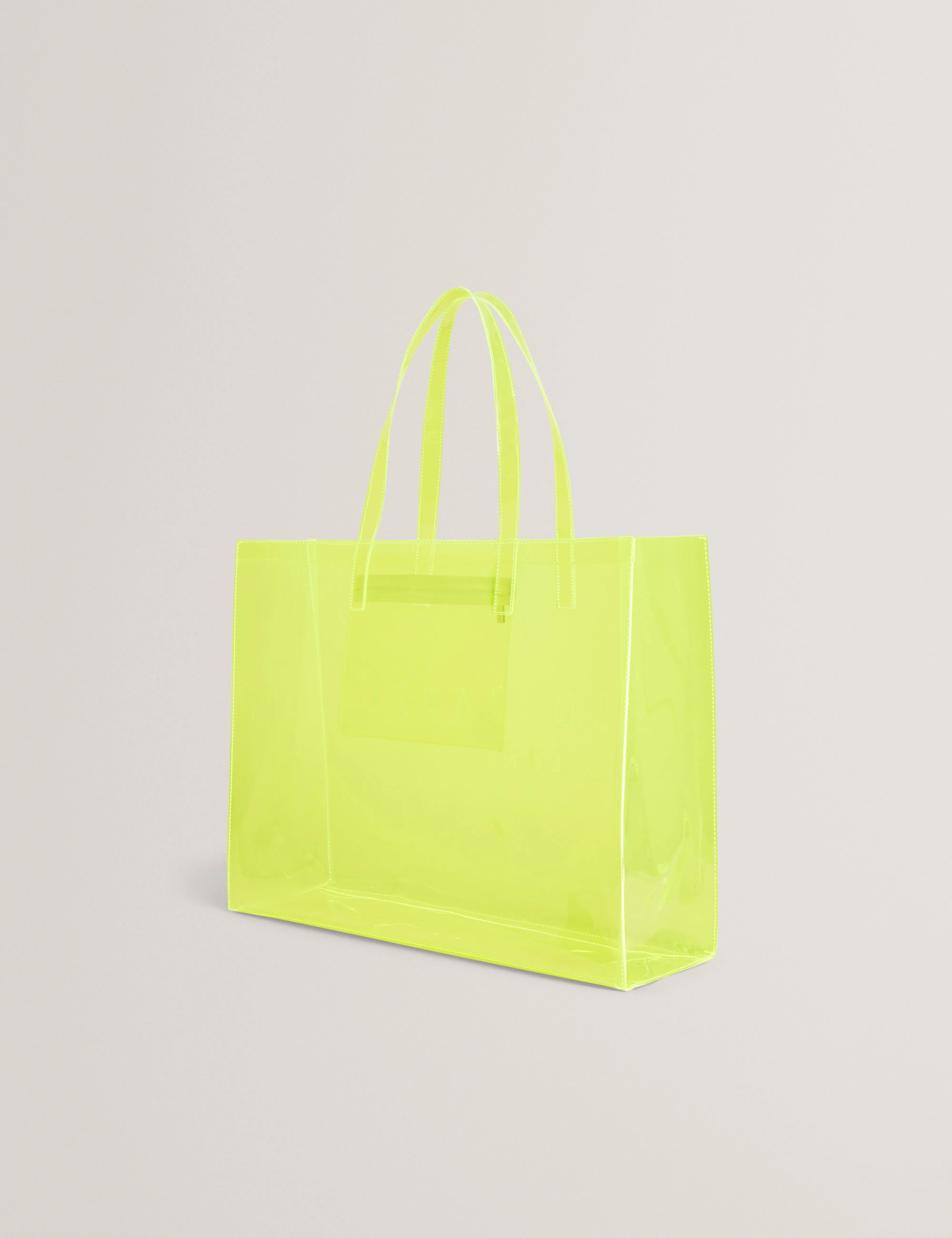 Ted Baker Sheakon Wide Neon Clear Vinyl Icon Tote Bag Bright Yellow Women's