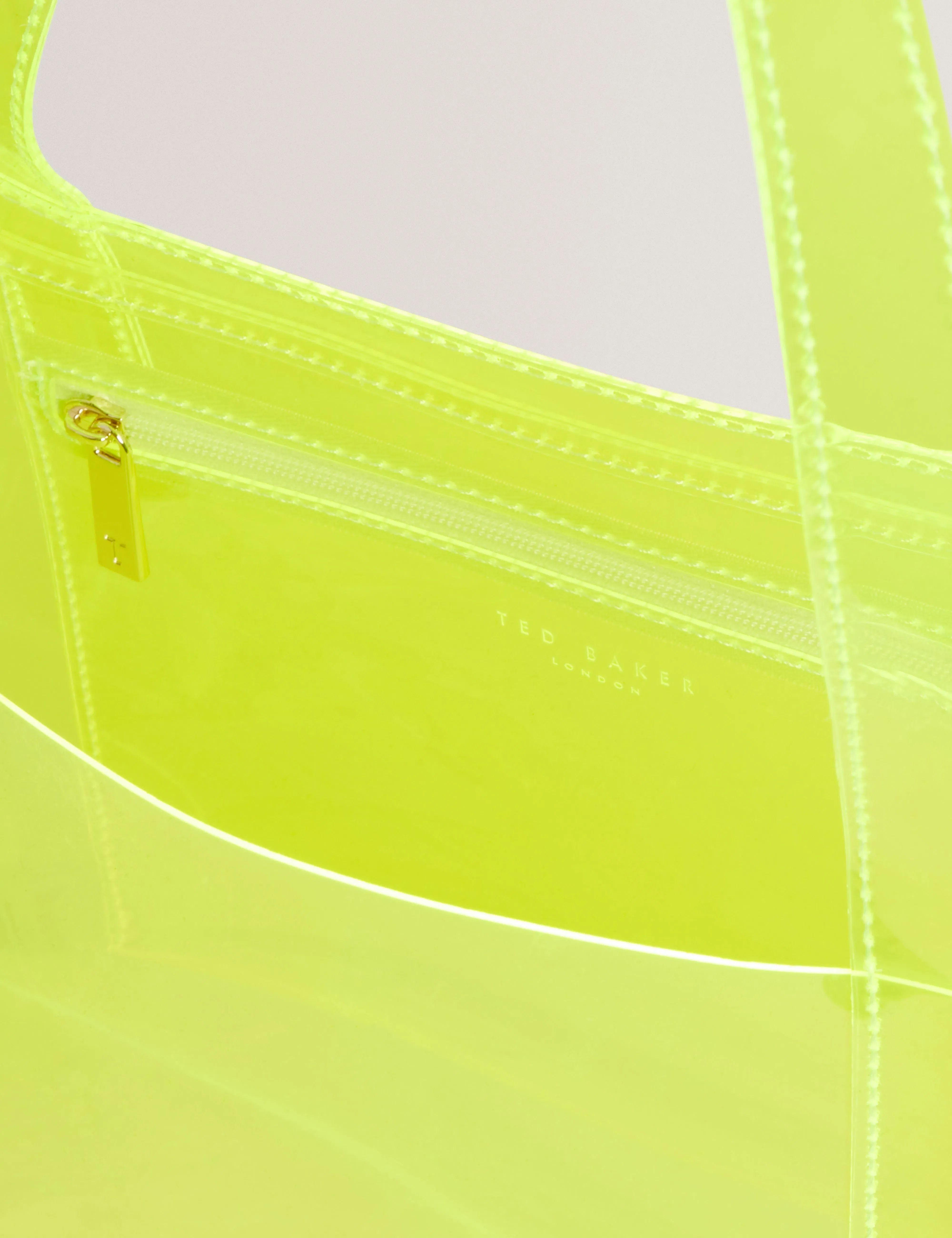 Ted Baker Sheakon Wide Neon Clear Vinyl Icon Tote Bag Bright Yellow Women's