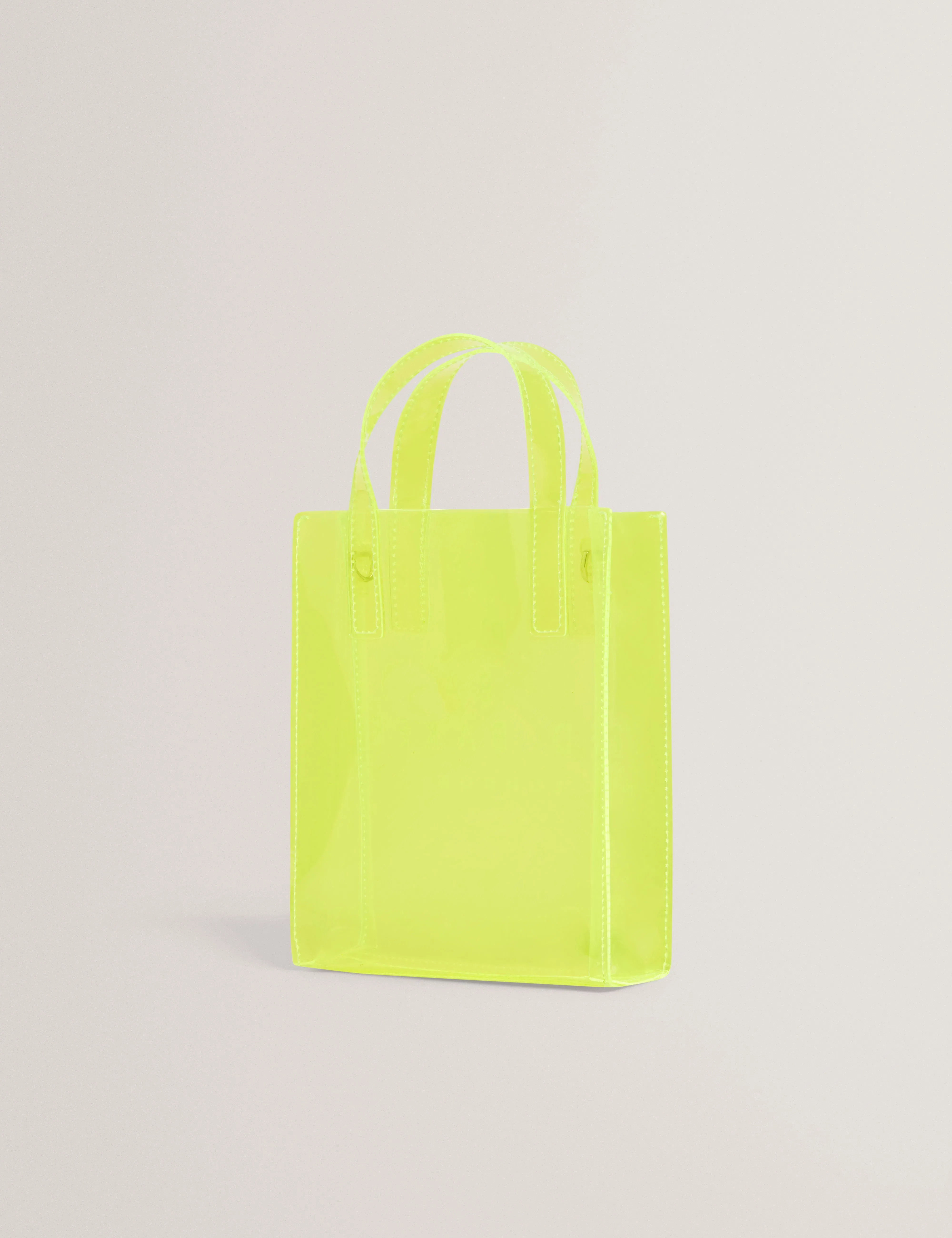 Ted Baker Sheacon Mini Neon Clear Vinyl Icon Tote Bag Bright Yellow Women's
