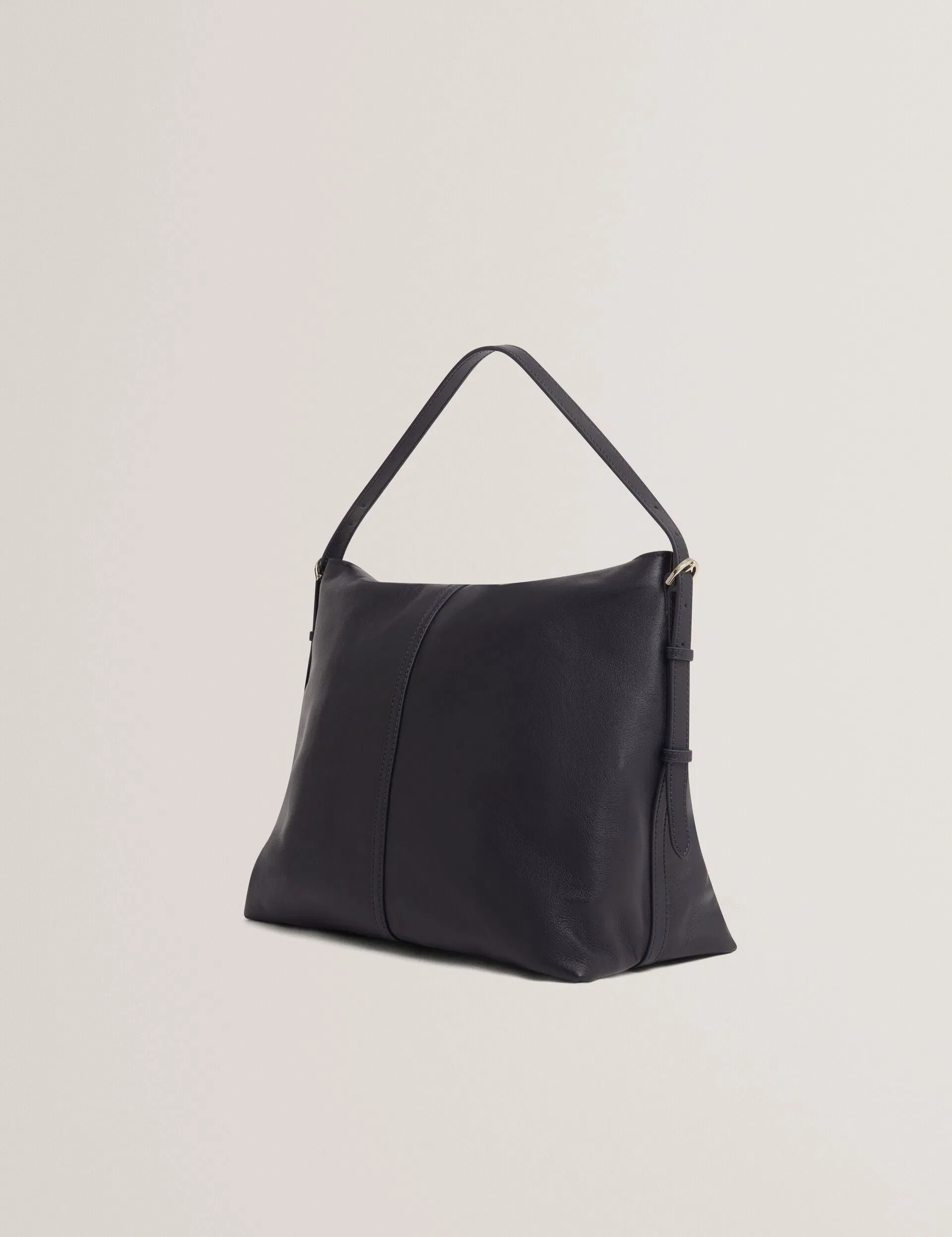 Ted Baker Rysann Bar Detail Slouch Leather Shoulder Bag Navy Women's
