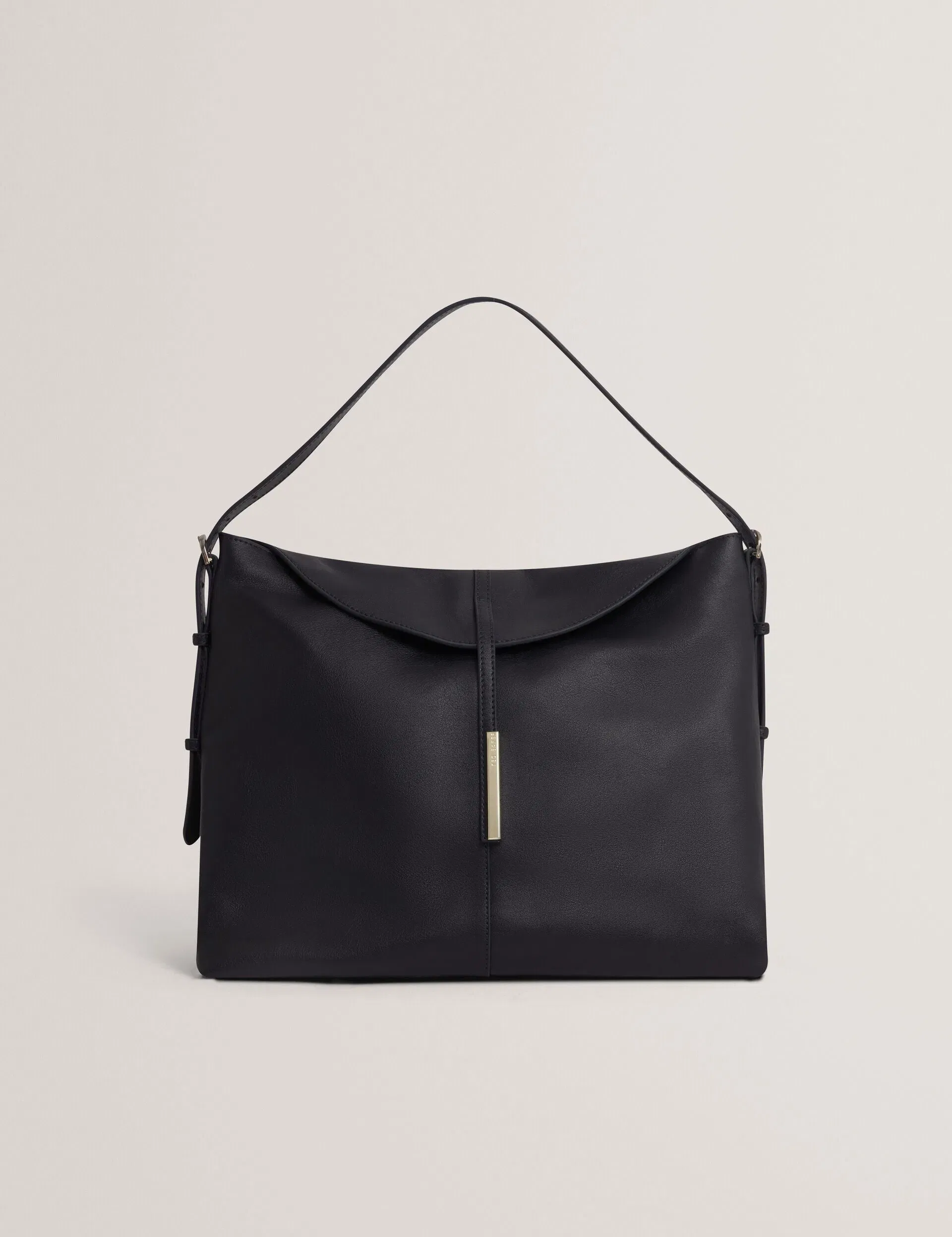 Ted Baker Rysann Bar Detail Slouch Leather Shoulder Bag Navy Women's