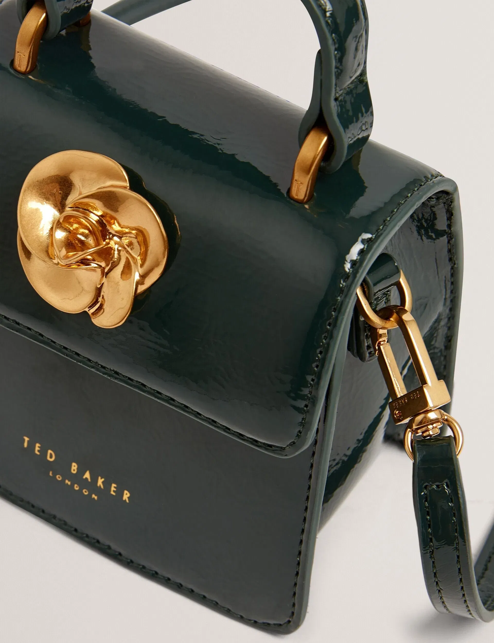 Ted Baker Roselah Hardware Rose Mini Top Handle Bag In Dkgreen Dark Green Women's
