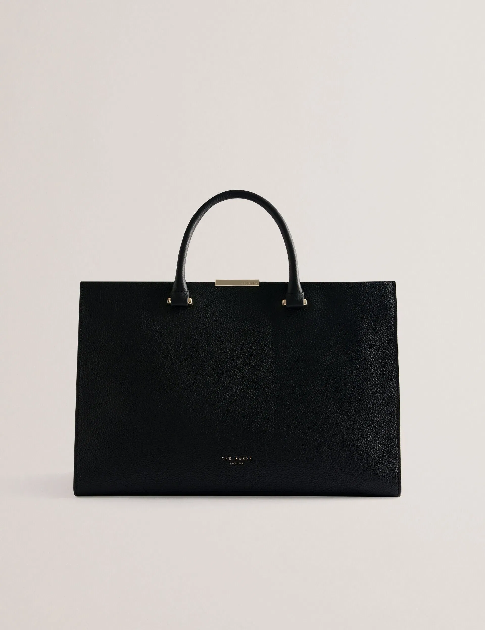 Ted Baker Rosane Black Leather Hardware Detail Wide Tote Bag Women's