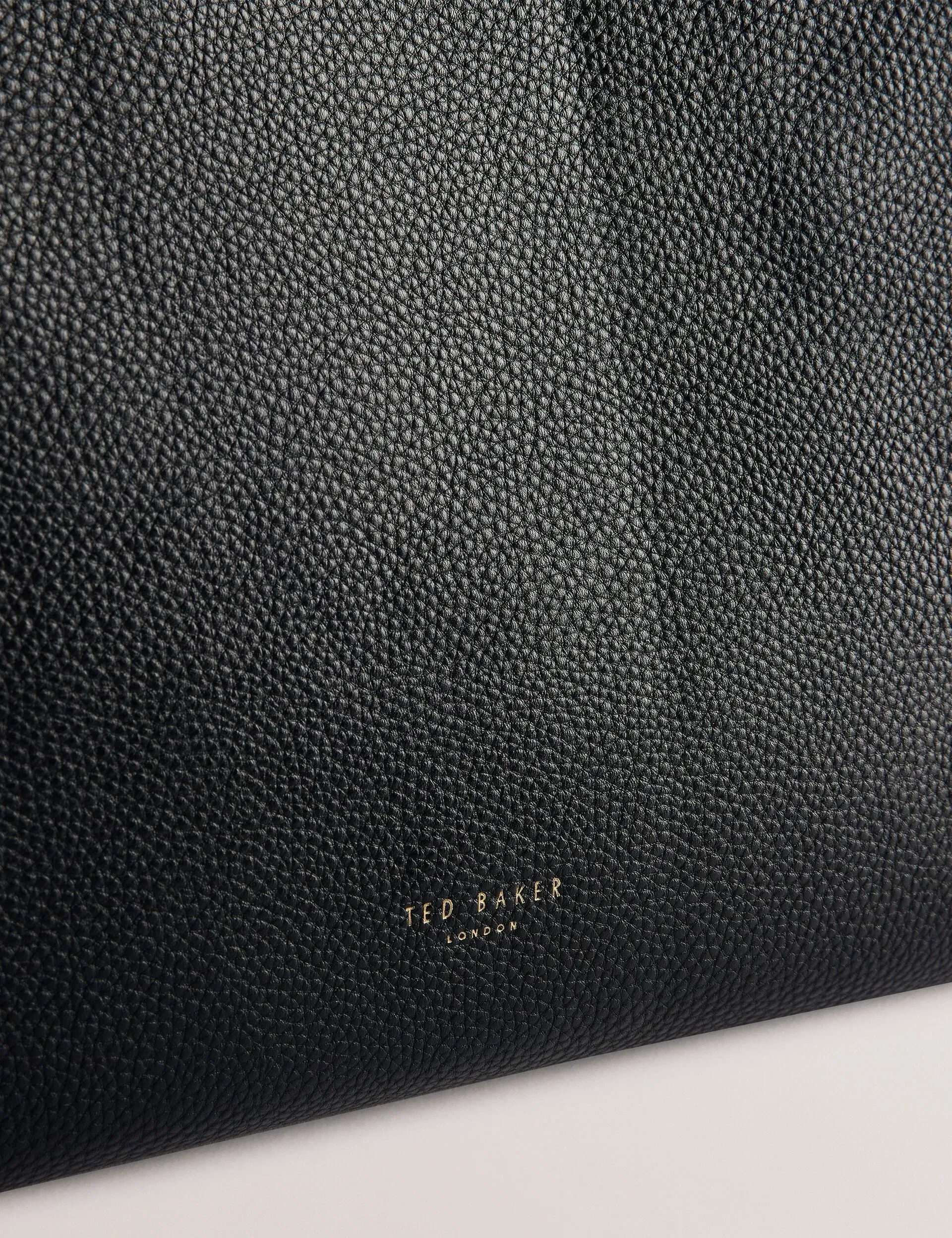 Ted Baker Rosane Black Leather Hardware Detail Wide Tote Bag Women's