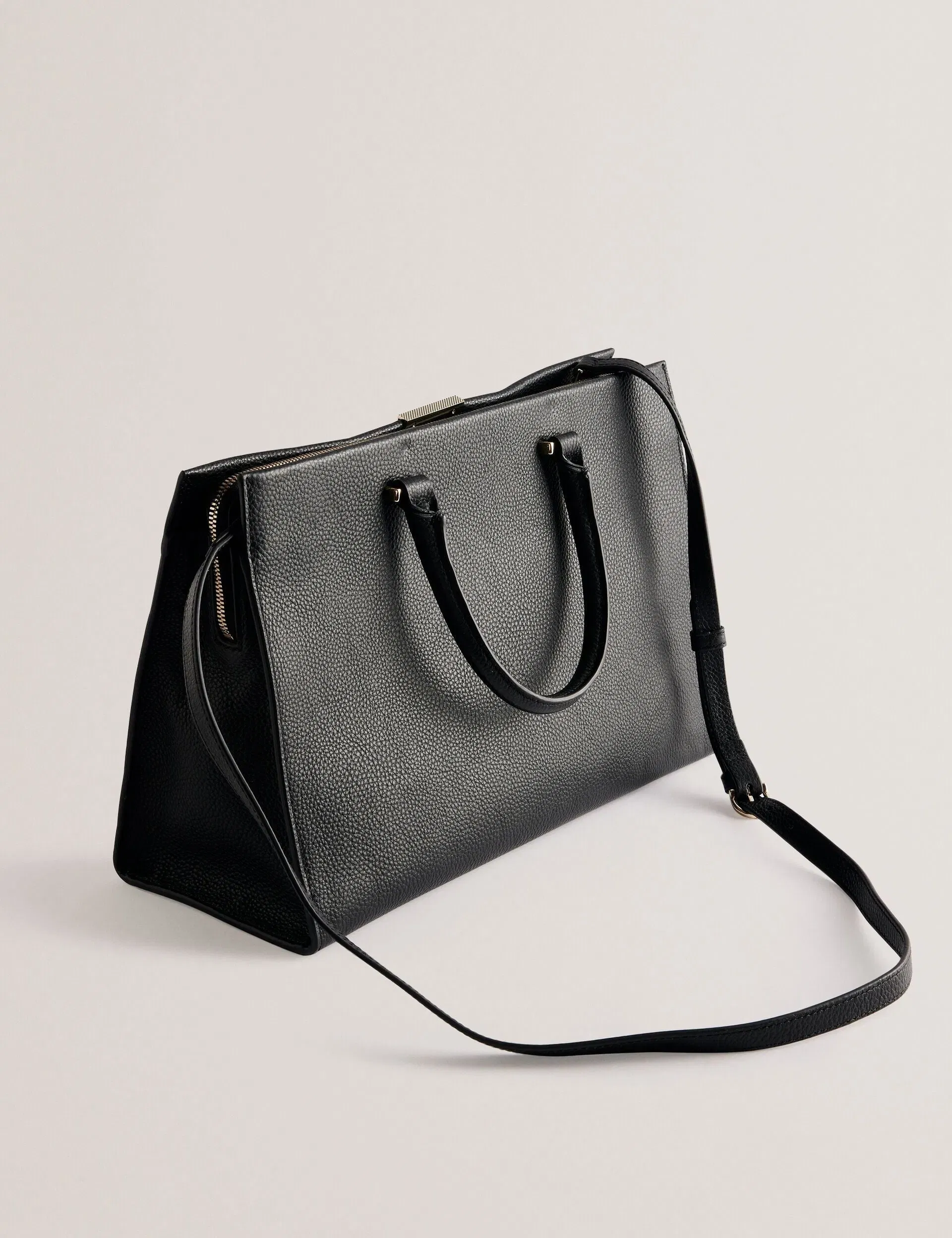 Ted Baker Rosane Black Leather Hardware Detail Wide Tote Bag Women's