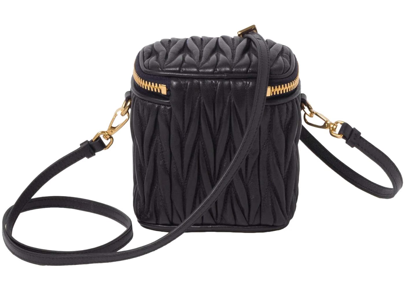 Miu Miu Matelasse Nappa Leather Mini Pouch Black