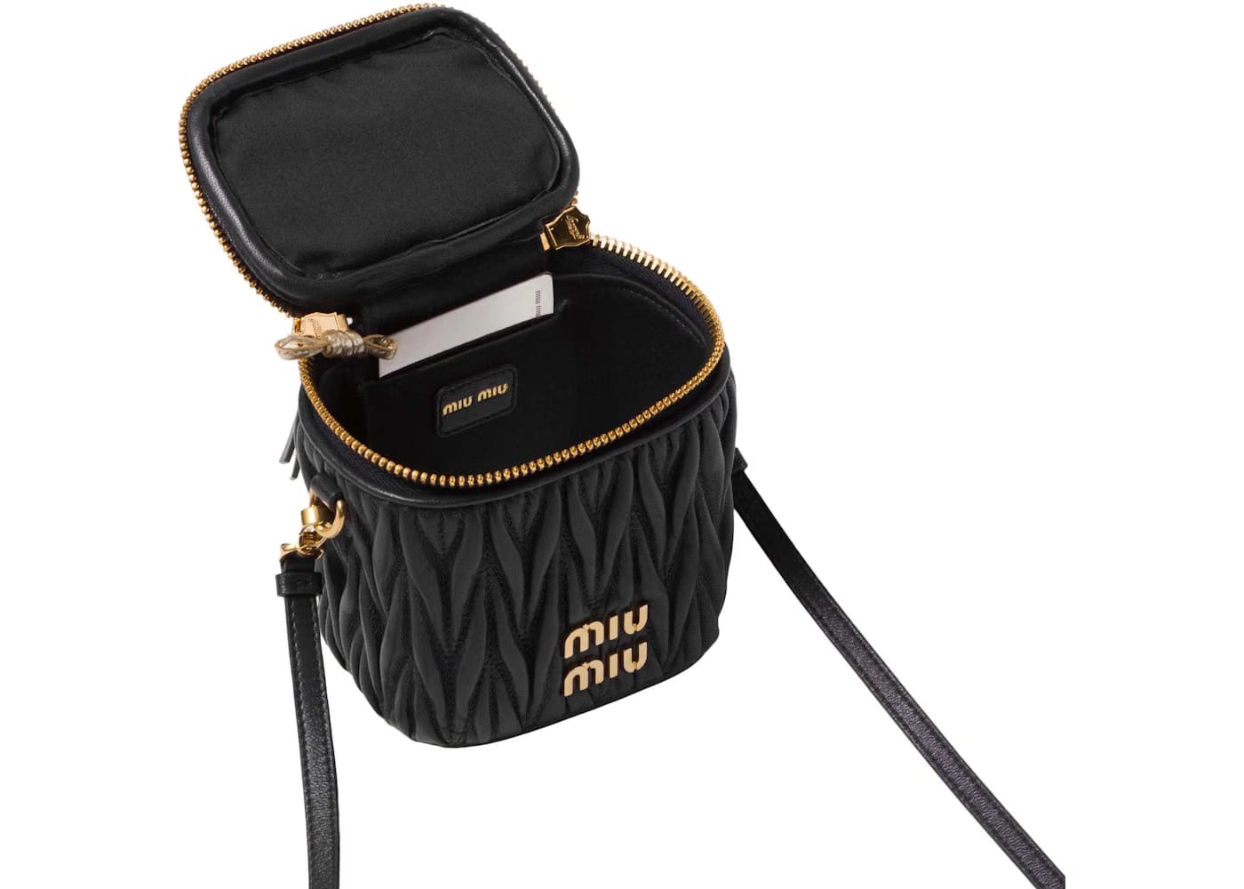 Miu Miu Matelasse Nappa Leather Mini Pouch Black