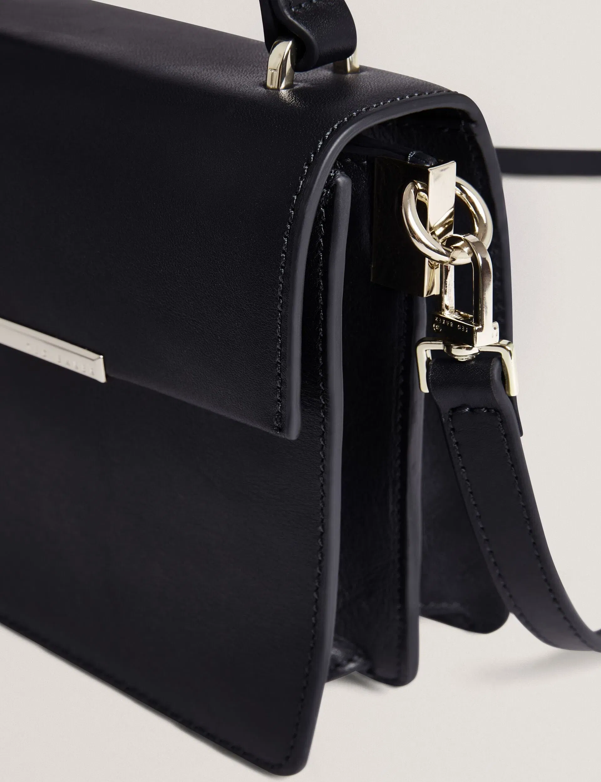 Ted Baker Reylynn Bar Detail Leather Top Handle Bag Navy Women's