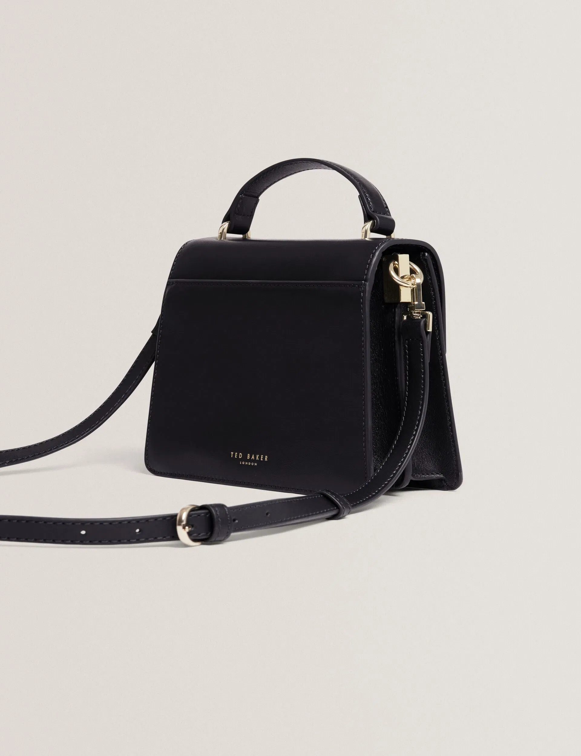 Ted Baker Reylynn Bar Detail Leather Top Handle Bag Navy Women's