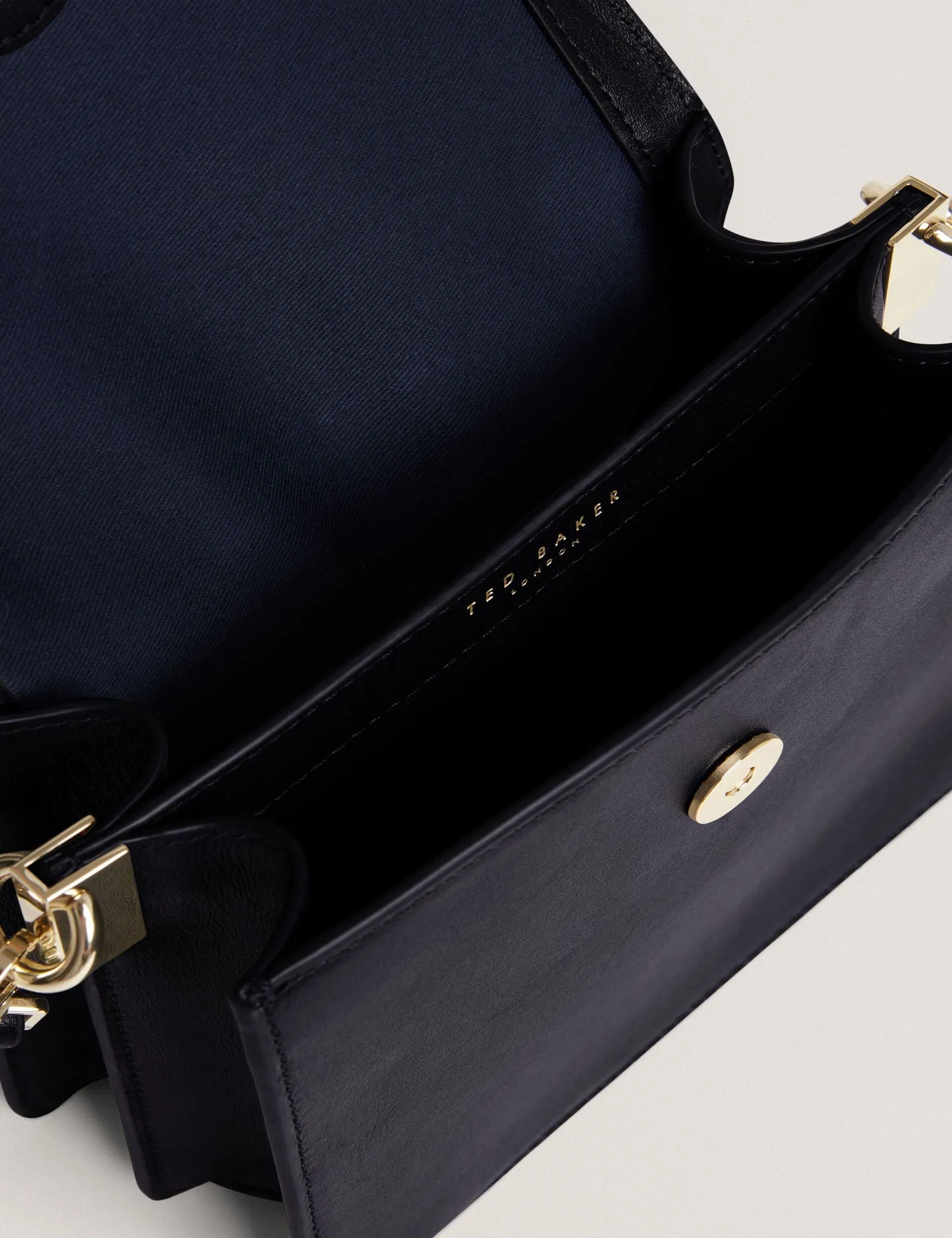 Ted Baker Reylynn Bar Detail Leather Top Handle Bag Navy Women's
