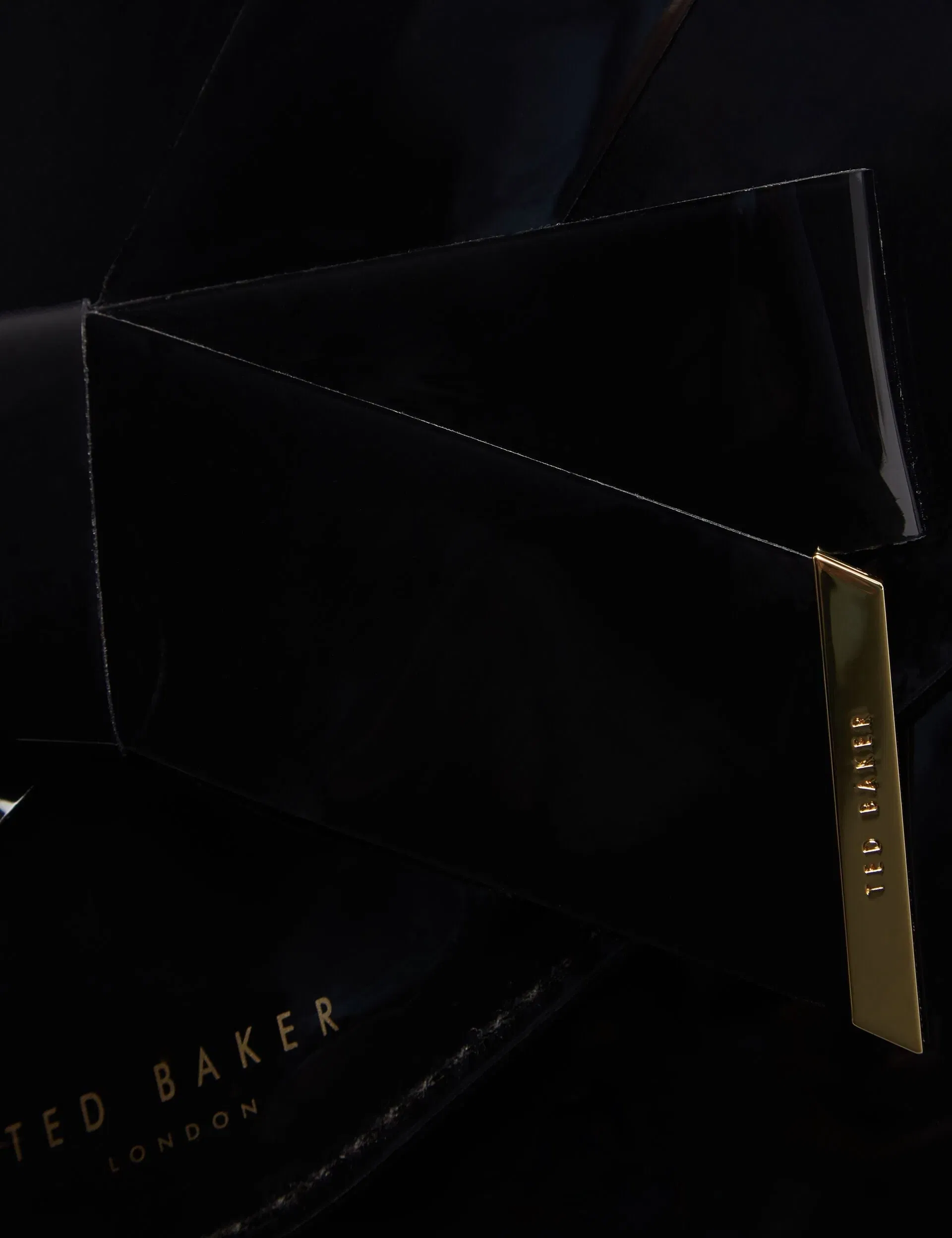 Ted Baker Nikkey Knot Bow Vinyl Envelope Clutch Bag Black Women's