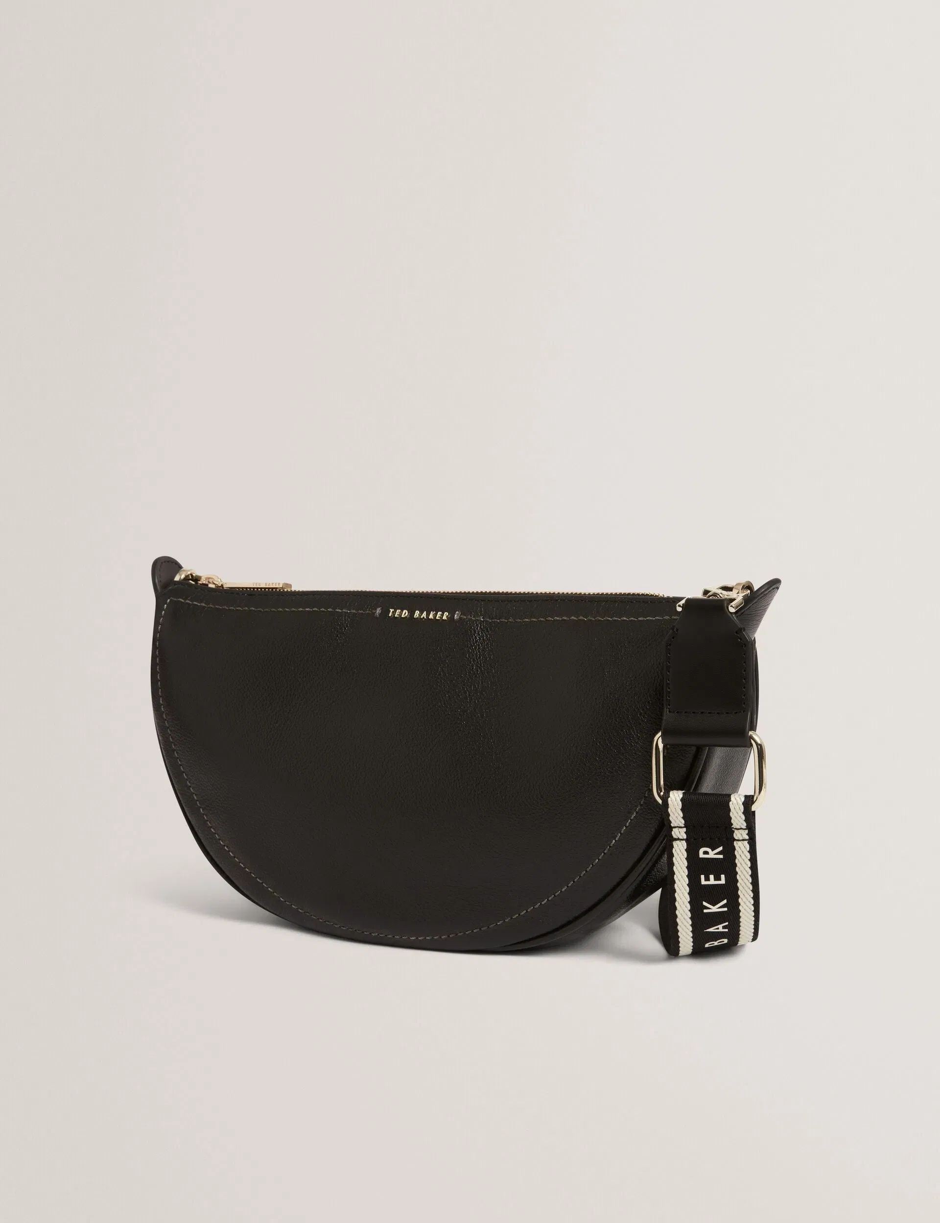 Ted Baker Lorreen Webbing Strap Leather Sling Crossbody Bag Black Women's