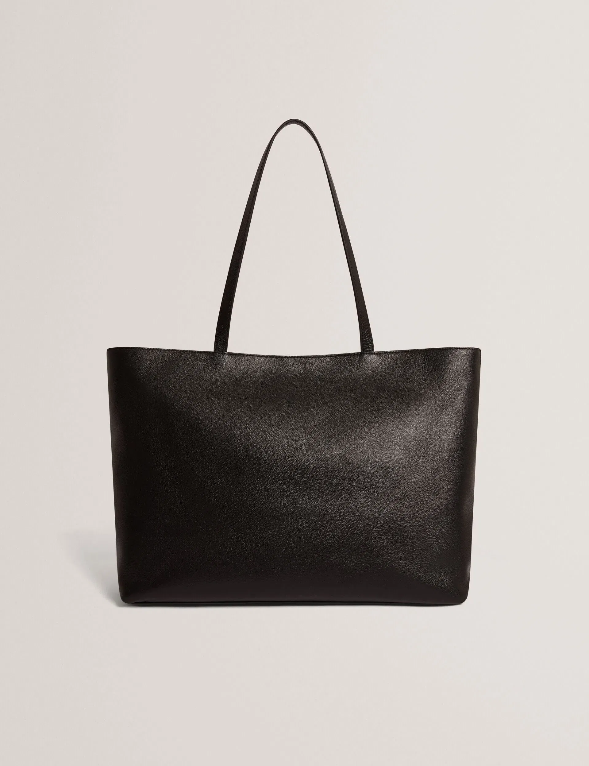 Ted Baker Lenyya Pebbled Leather Wide Tote Bag Black Women's