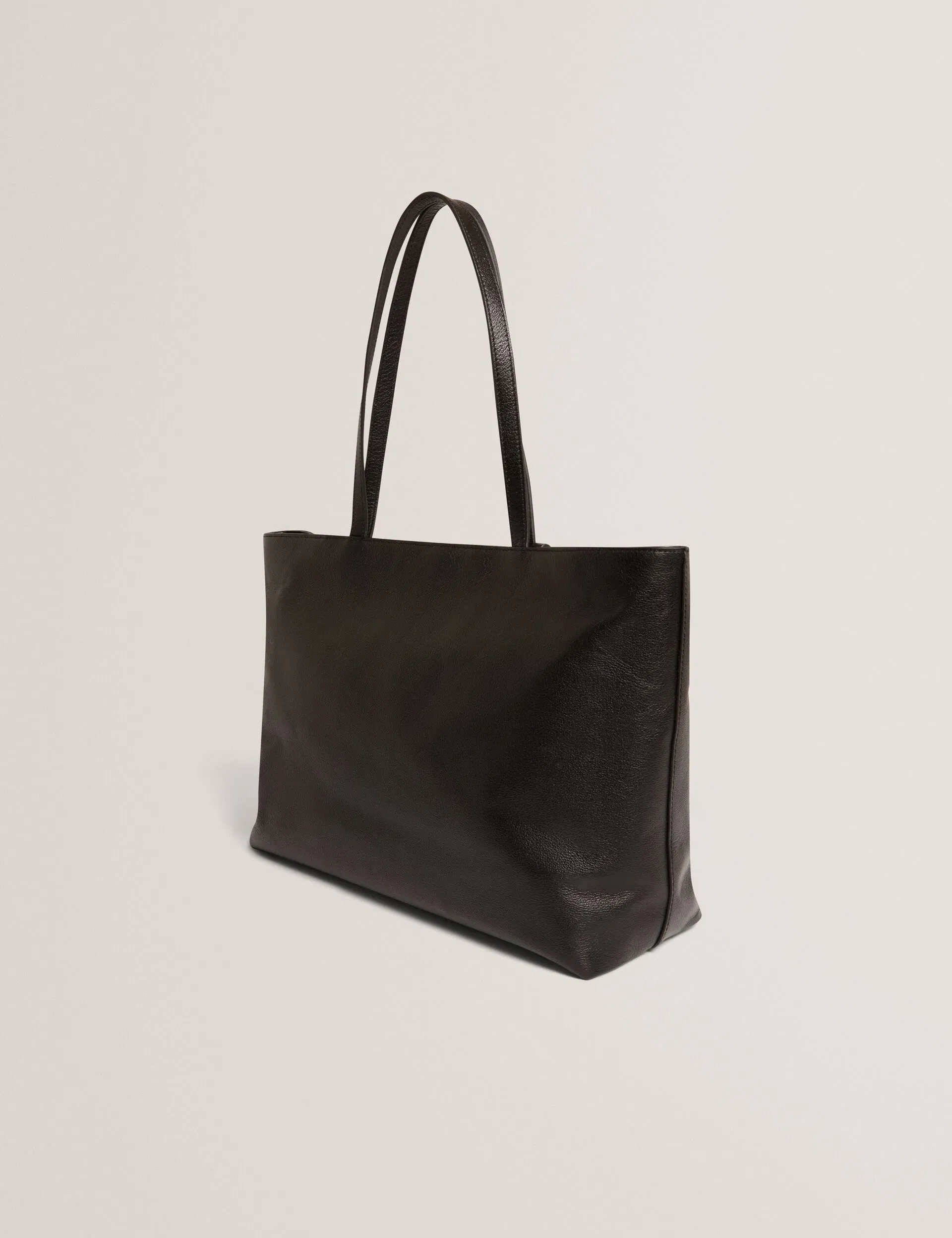 Ted Baker Lenyya Pebbled Leather Wide Tote Bag Black Women's