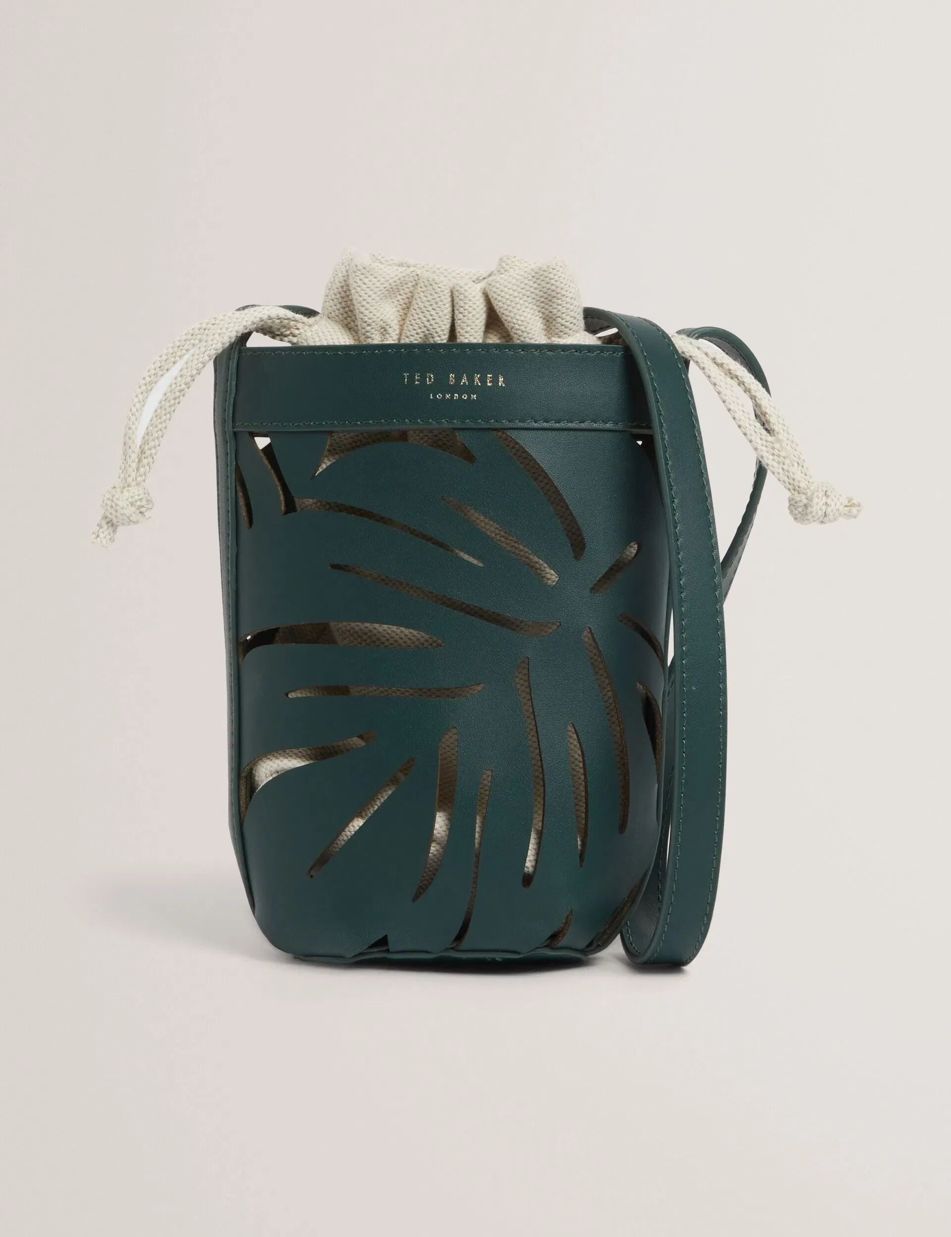 Ted Baker Leafia Leaf Cut Out Mini Crossbody Bucket Bag Green Women's