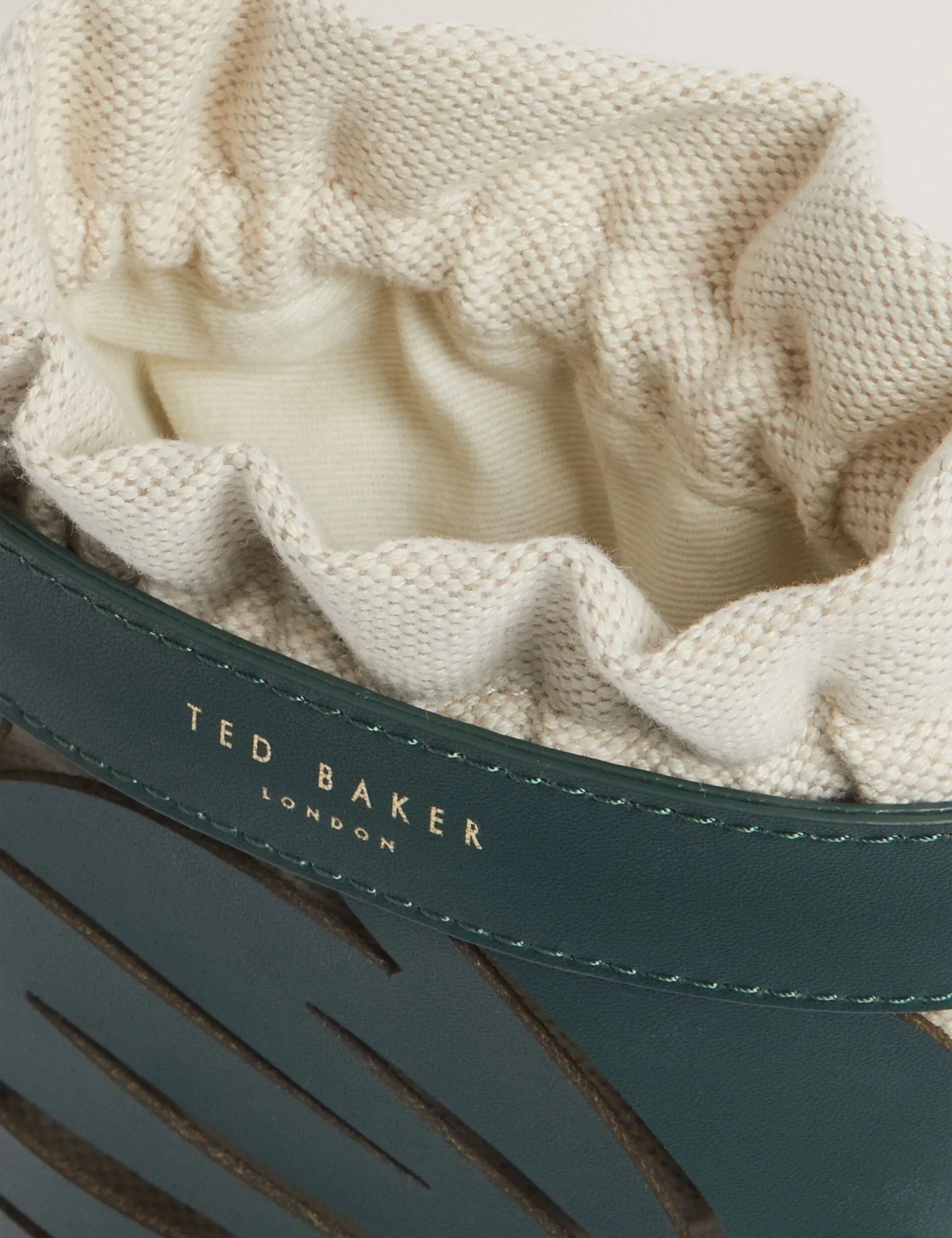 Ted Baker Leafia Leaf Cut Out Mini Crossbody Bucket Bag Green Women's